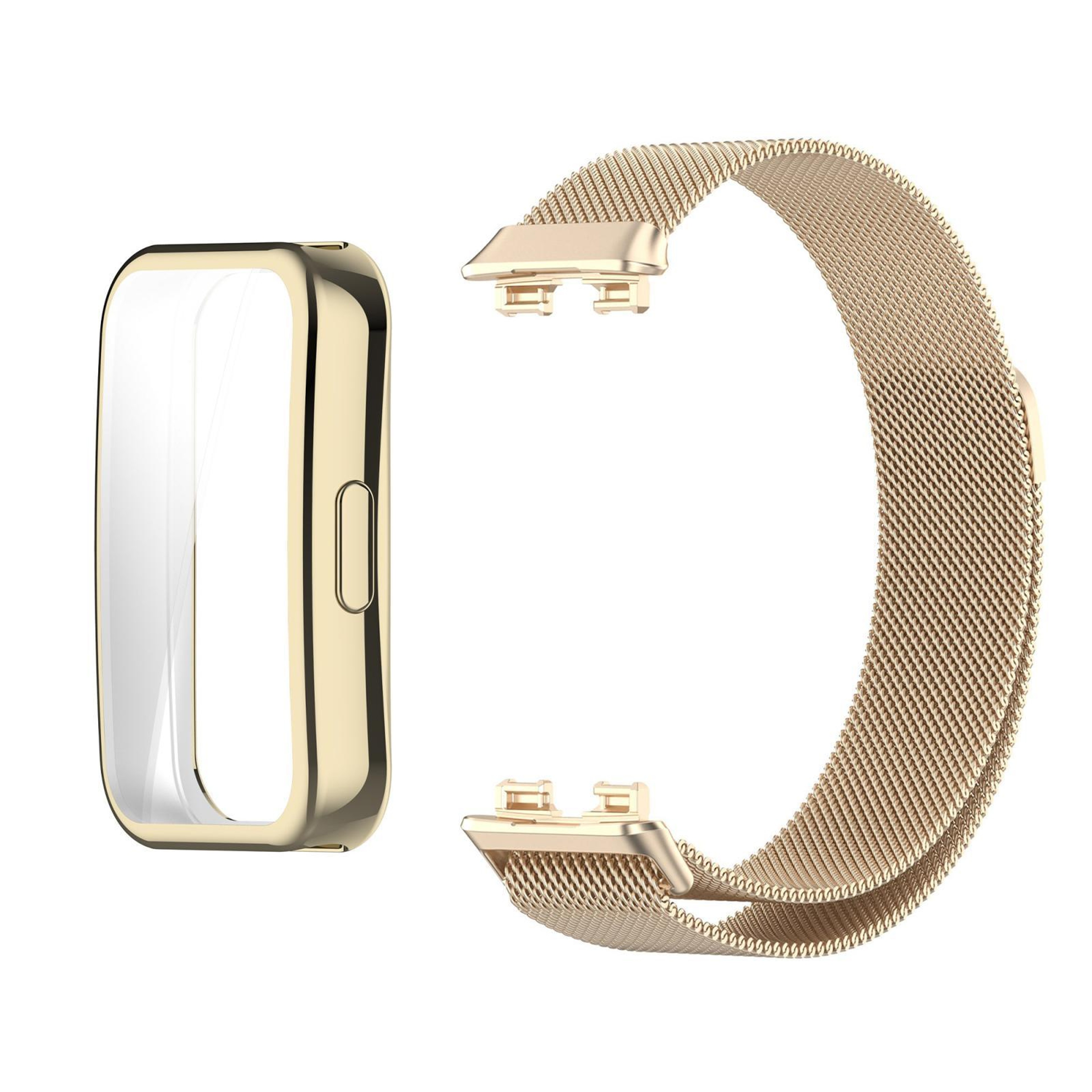 Huawei Band 10 9 8 Milanese Magnetic Watch Band With TPU Protective Cover Stainless Steel Strap 14
