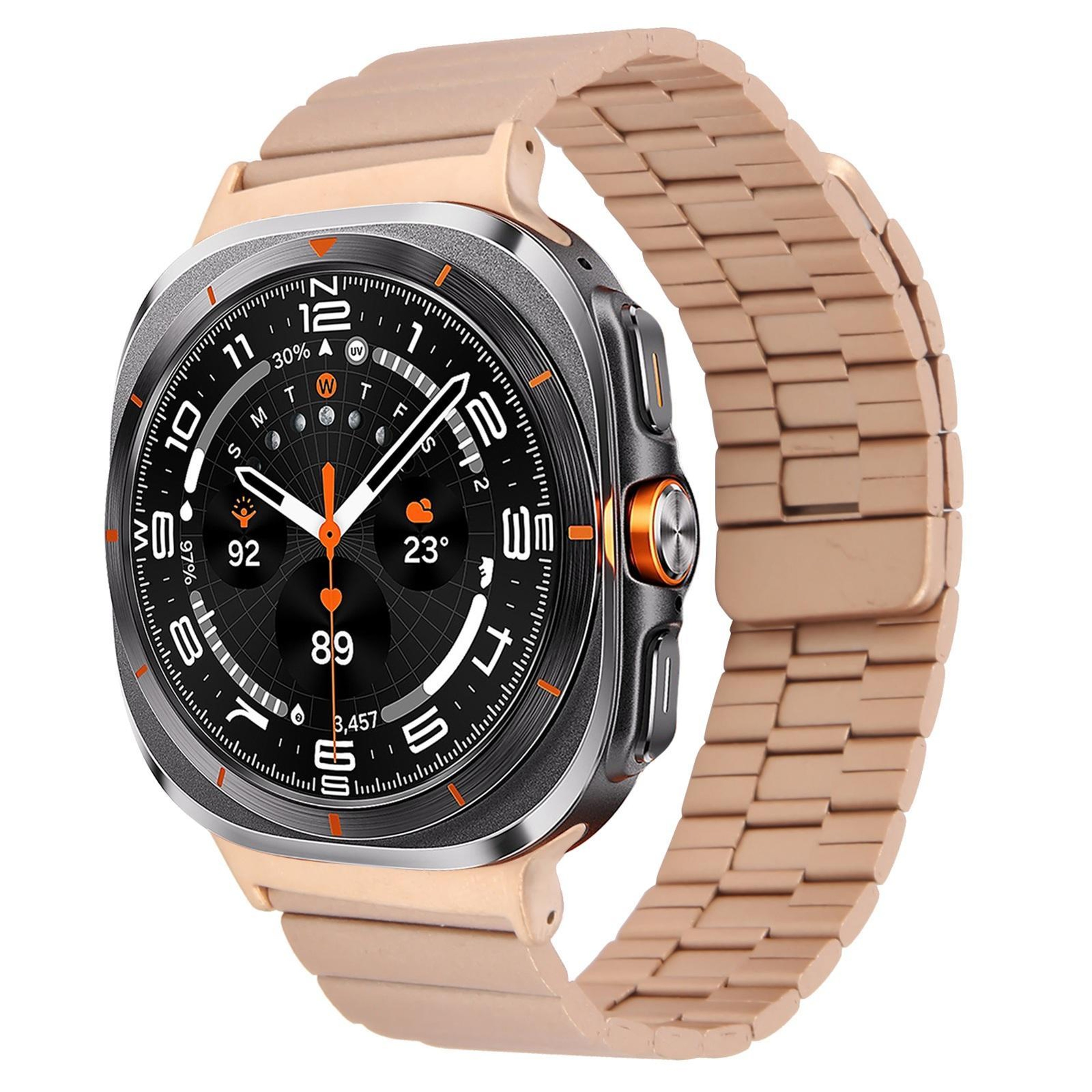 Samsung Galaxy Watch Ultra 47mm Magnetic Watch Band Bamboo Stainless Steel Watch Band – view 3