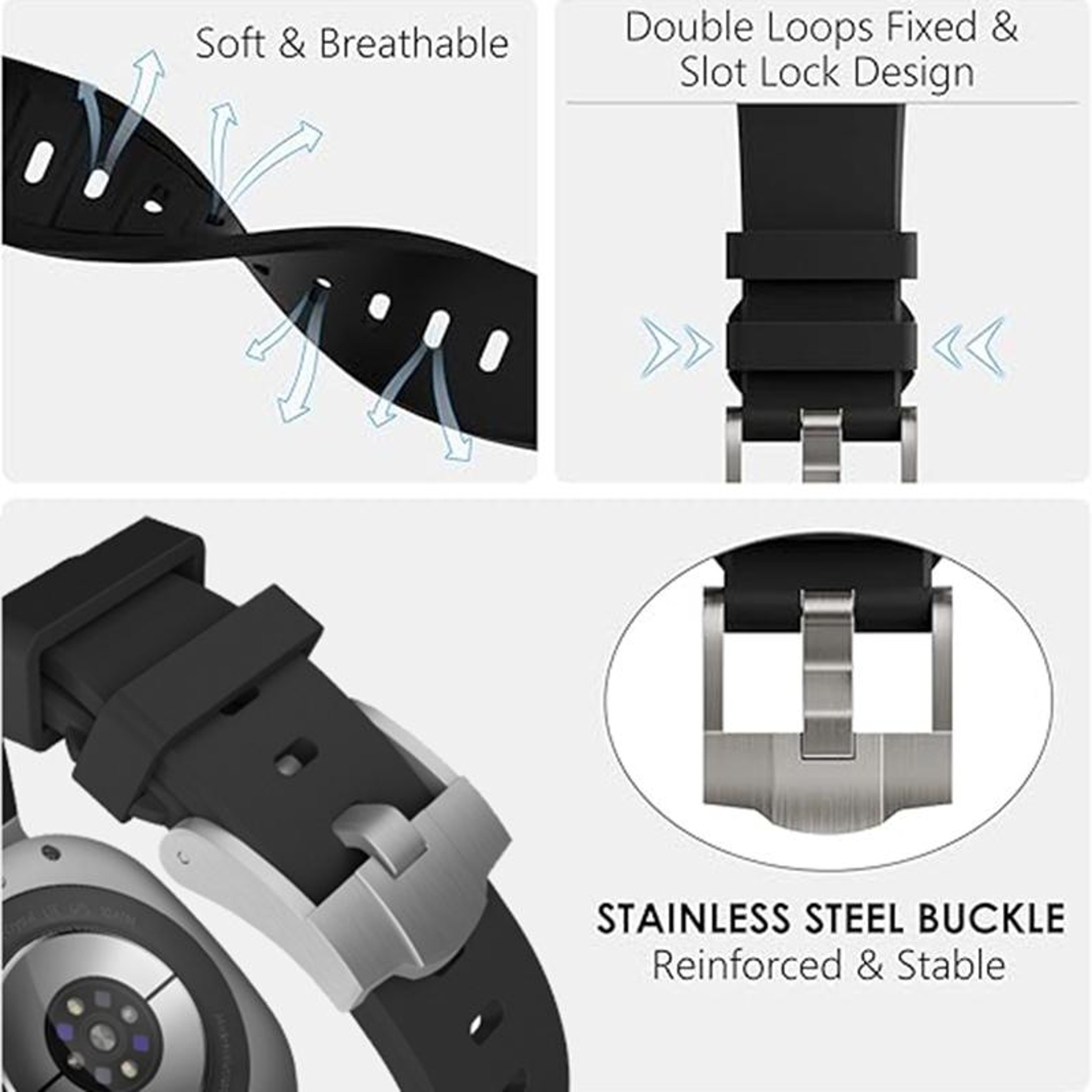 Samsung Galaxy Watch Ultra 47mm 2025 Liquid Silicone Watch Band Soft Adjustable Replacement Strap 4