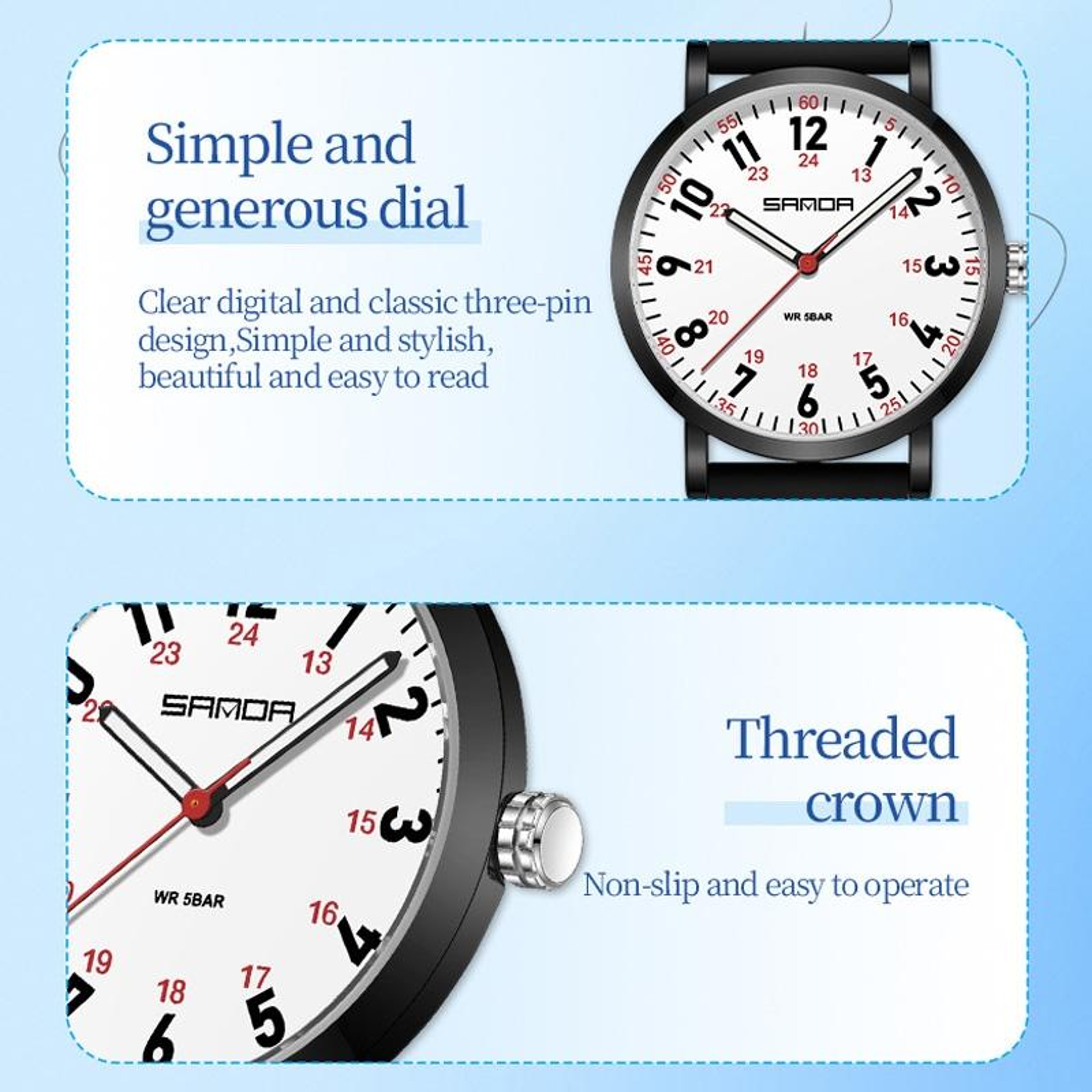 SANDA Womens Quartz Watch Minimalist Casual Water Resistant Watch With Soft Silicone Strap 11