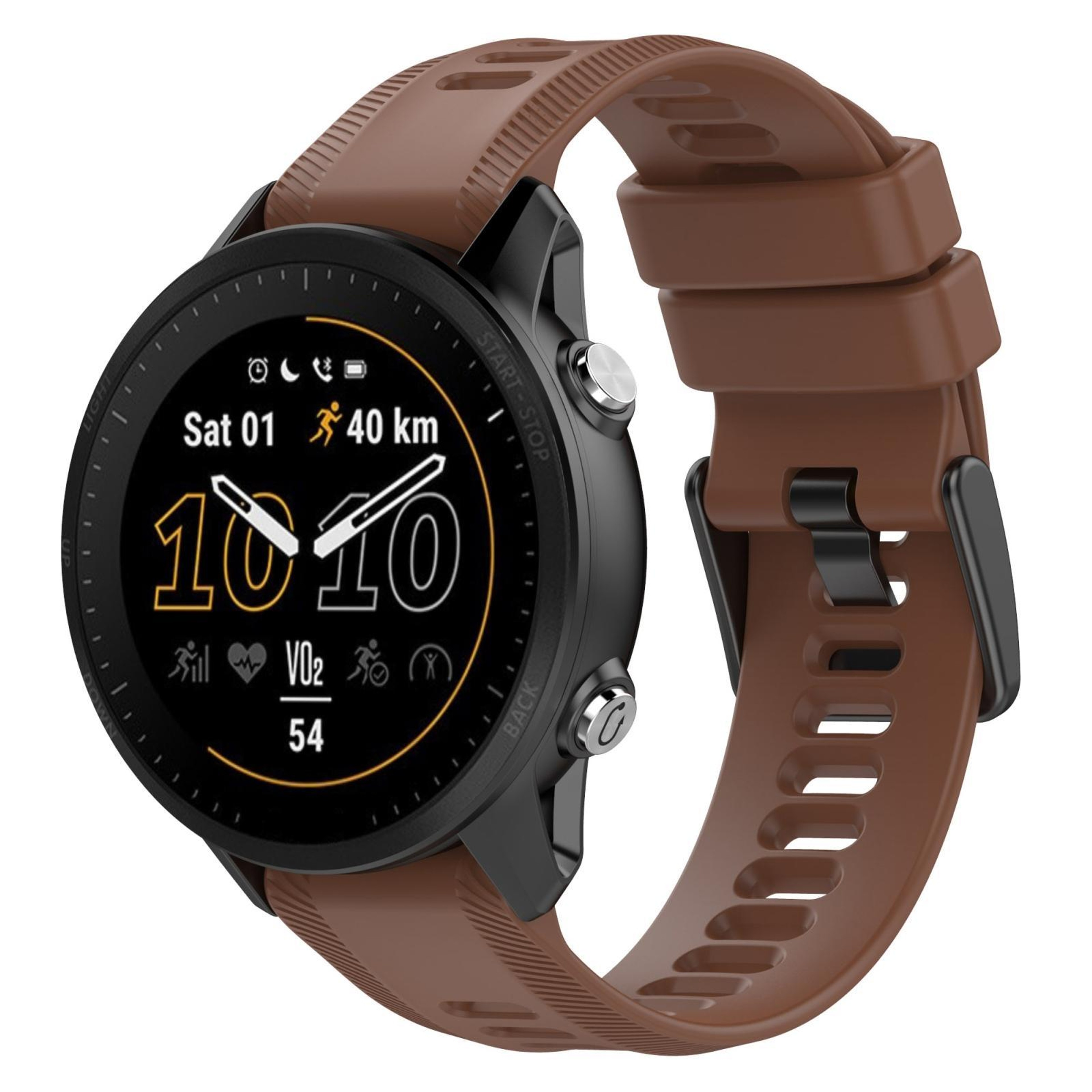 Garmin Forerunner 955 Silicone Watch Band Soft Adjustable Replacement Strap With Black Buckle 12