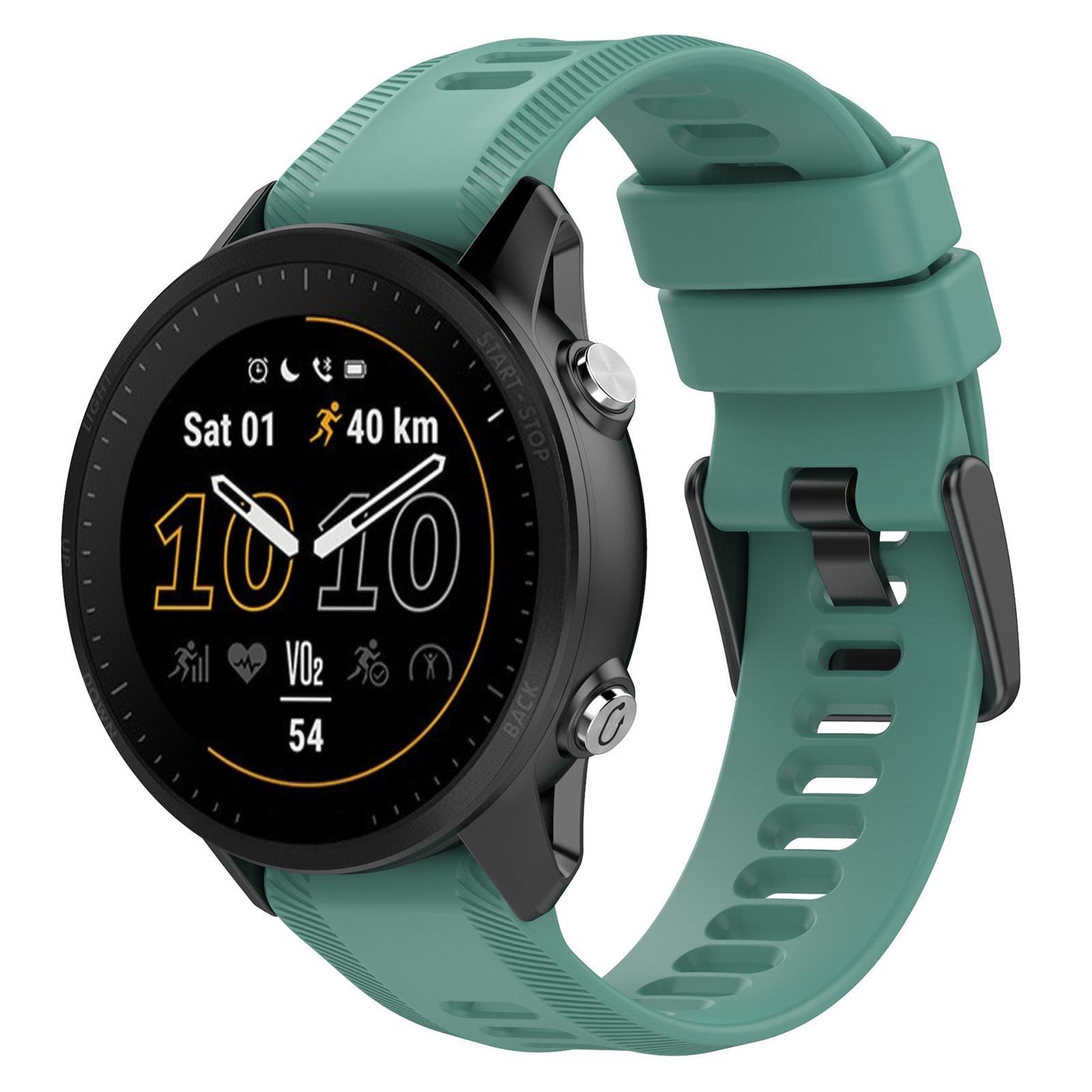 Garmin Forerunner 955 Silicone Watch Band Soft Adjustable Replacement Strap With Black Buckle 0