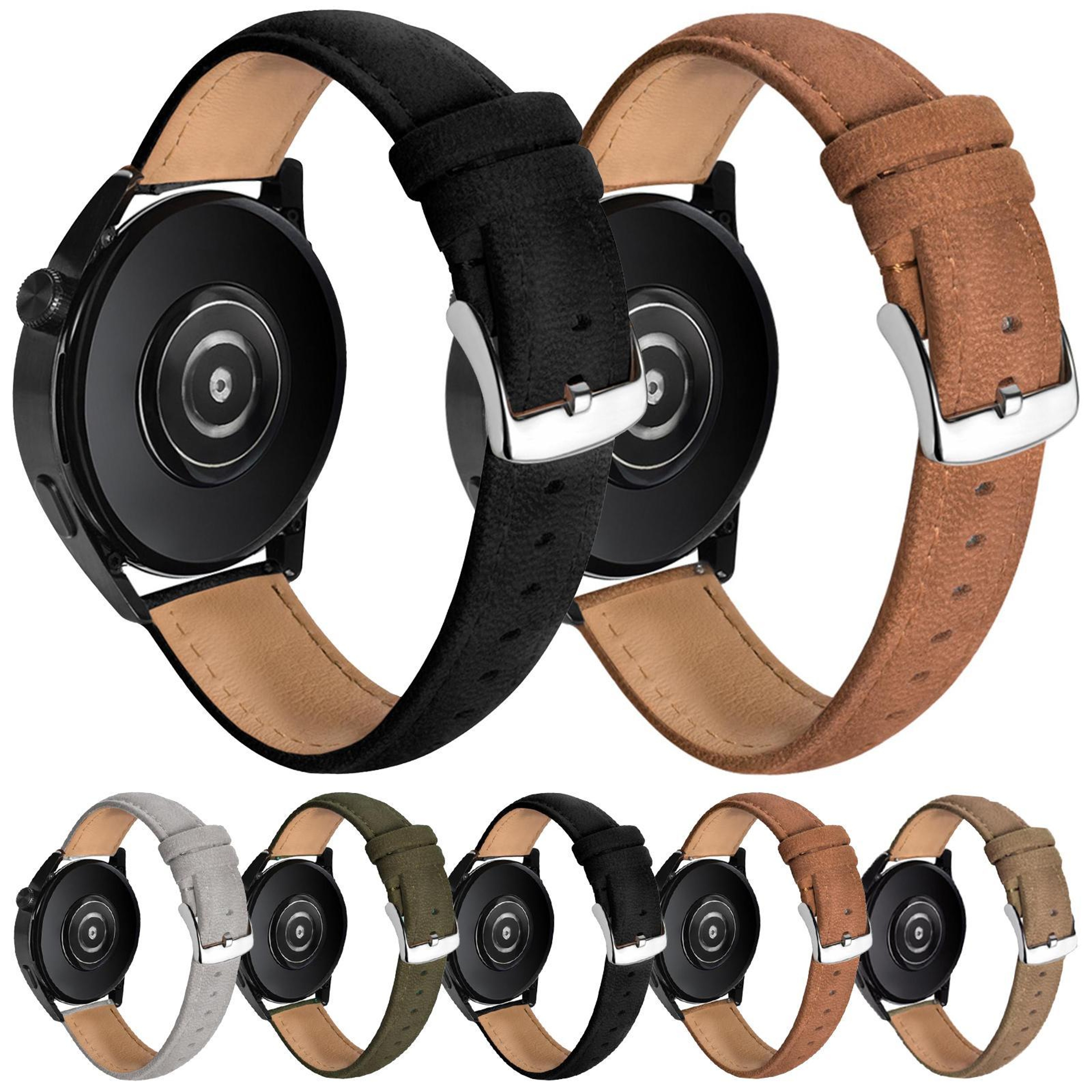 Genuine Leather Watch Strap Double Sided Plush Quick Release Replacement Watch Band – view 9