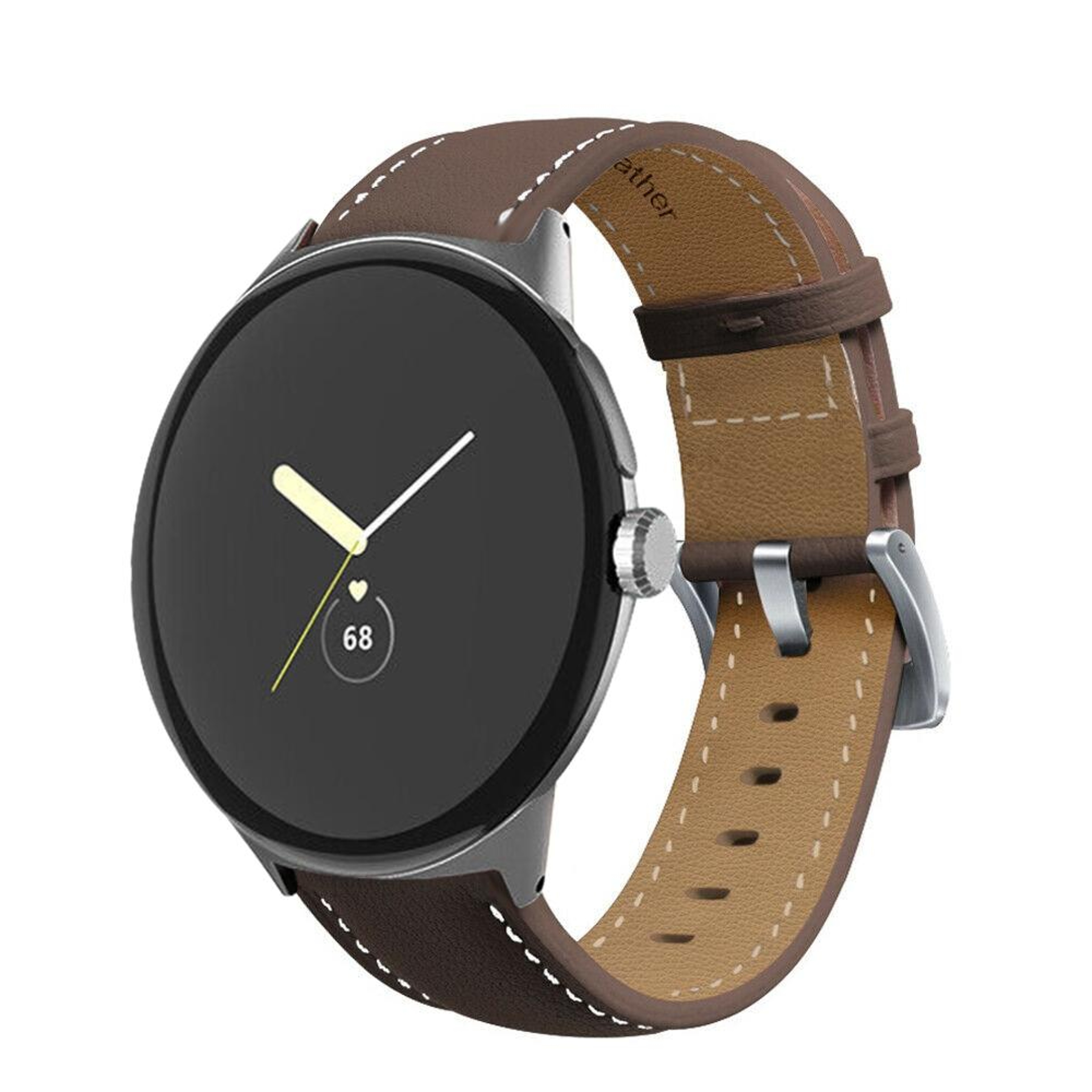 Google Pixel Watch 4 3 2 1 41mm Genuine Leather Watch Band Pointed Tail Stitching Replacement Strap 8