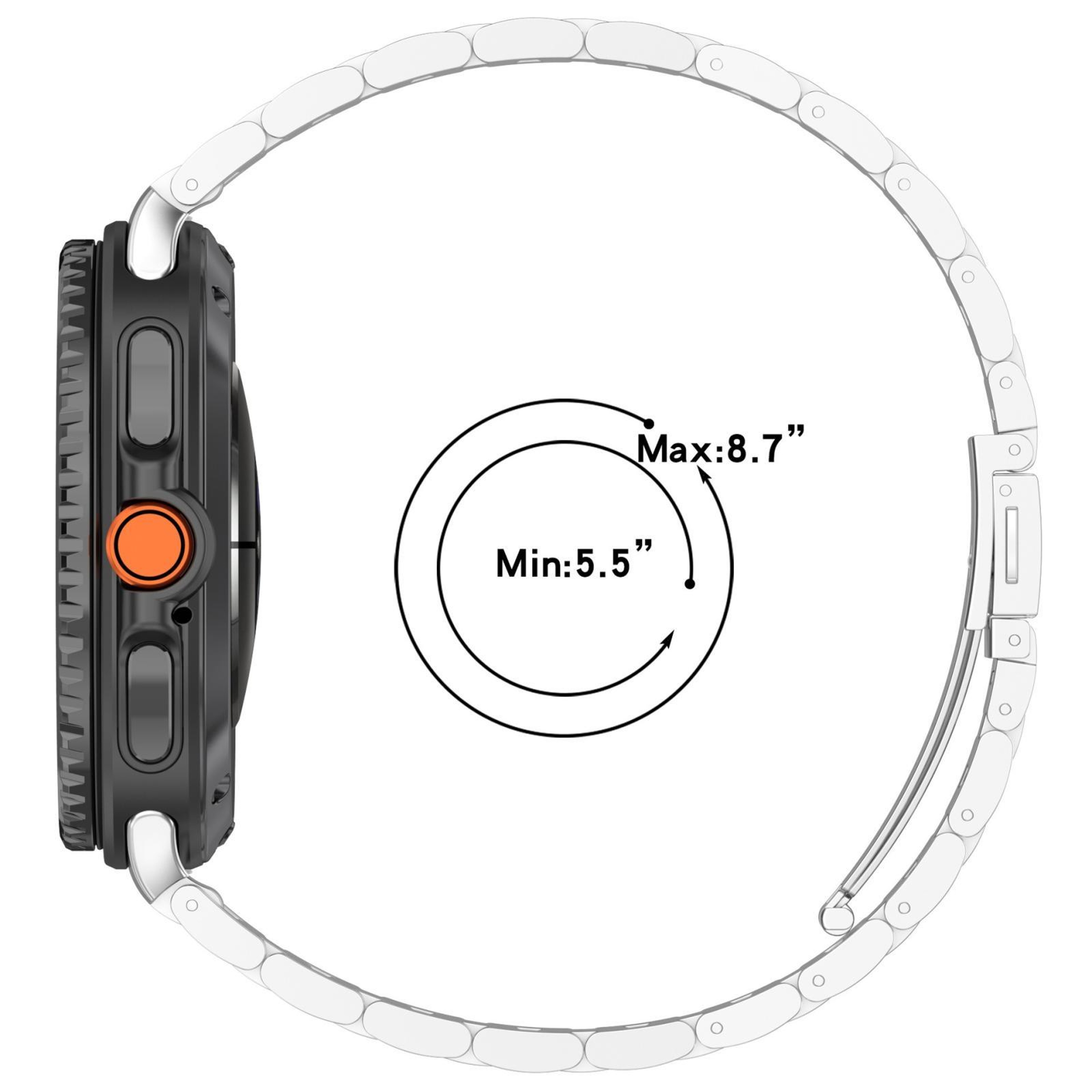 Samsung Galaxy Watch8 Classic Stainless Steel Watch Band Slim Three Bead Metal Replacement Strap 6