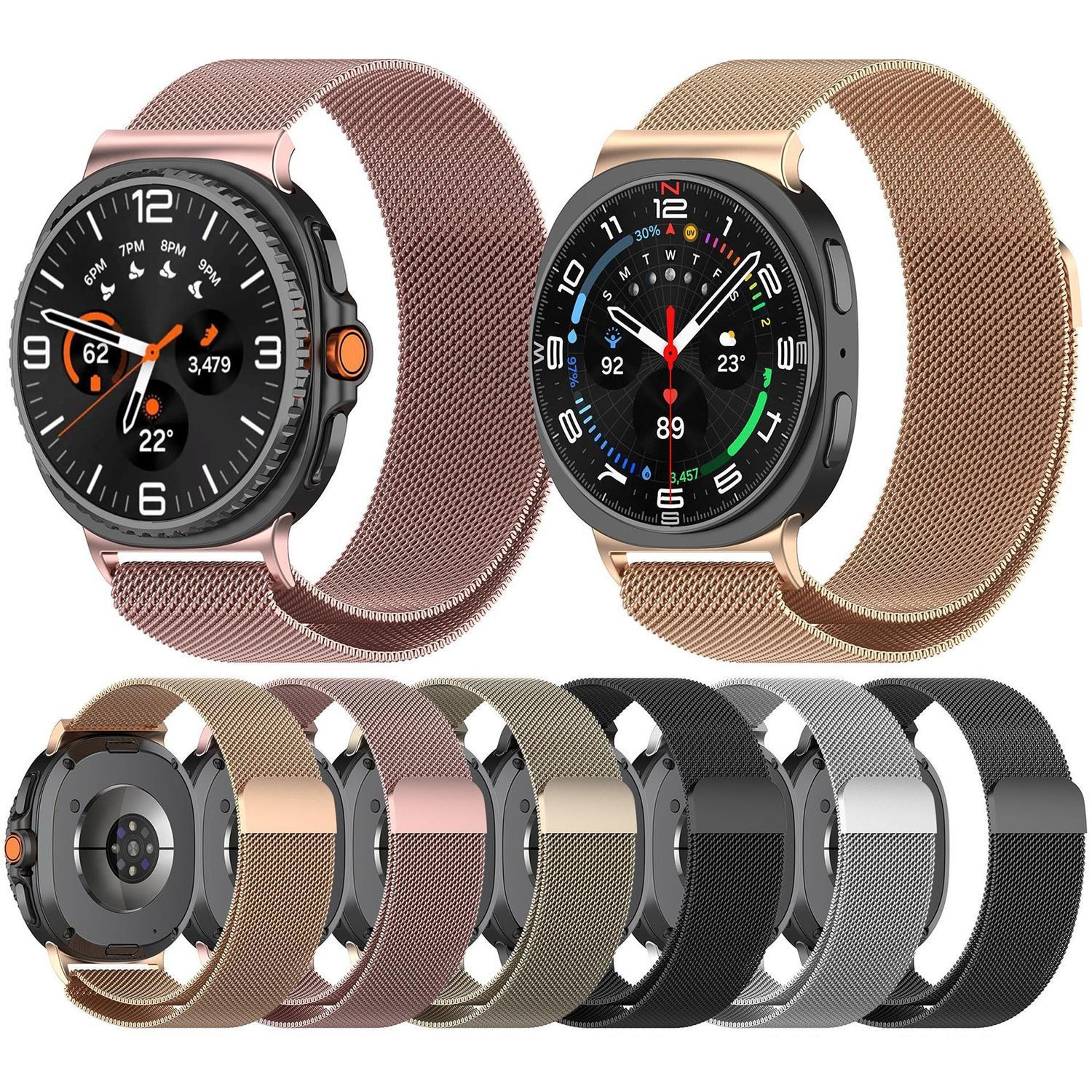 Samsung Galaxy Watch8 Classic Milanese Loop Band Magnetic Stainless Steel Watch Band 3