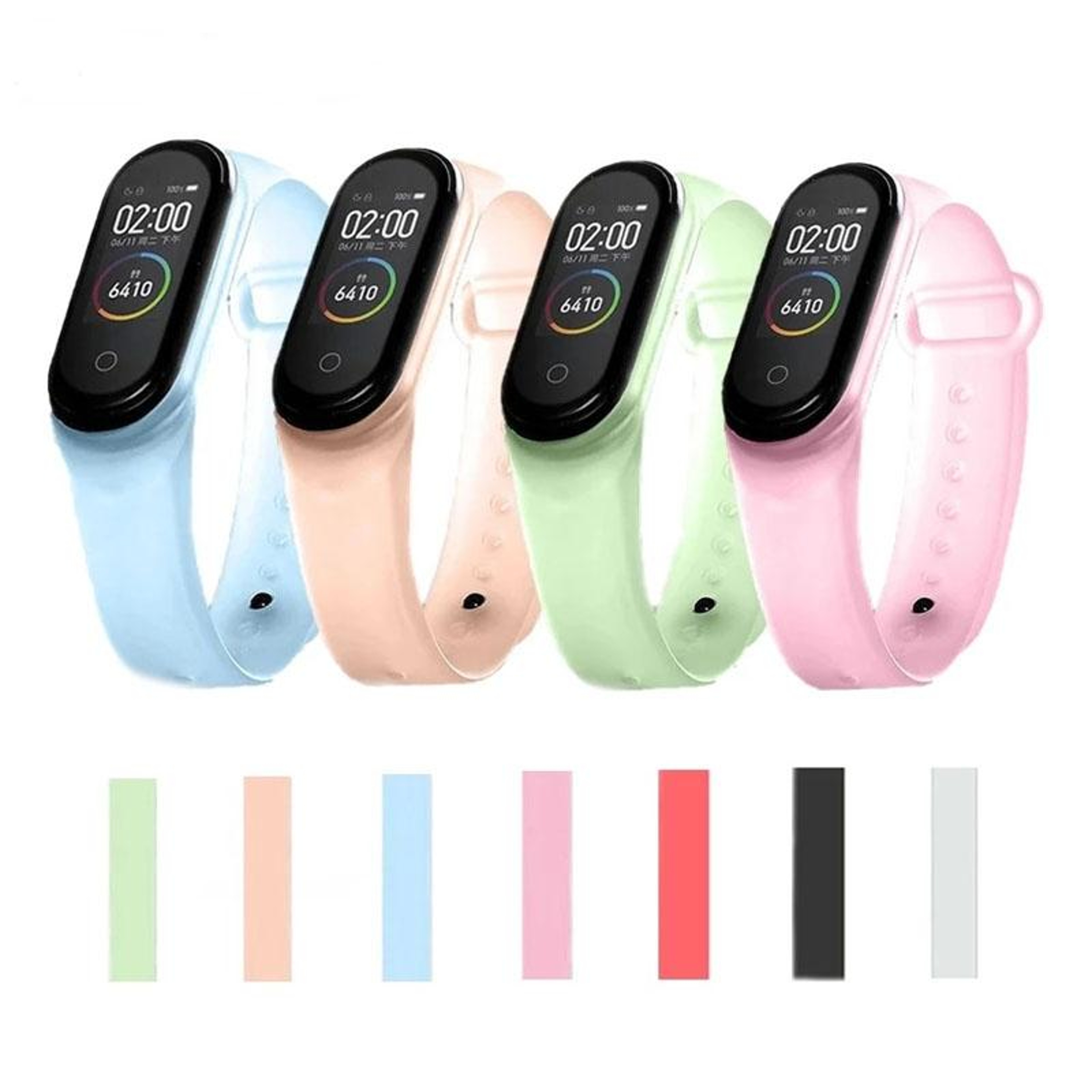 Xiaomi Mi Band 6 Silicone Watch Band Translucent Adjustable Replacement Strap 6