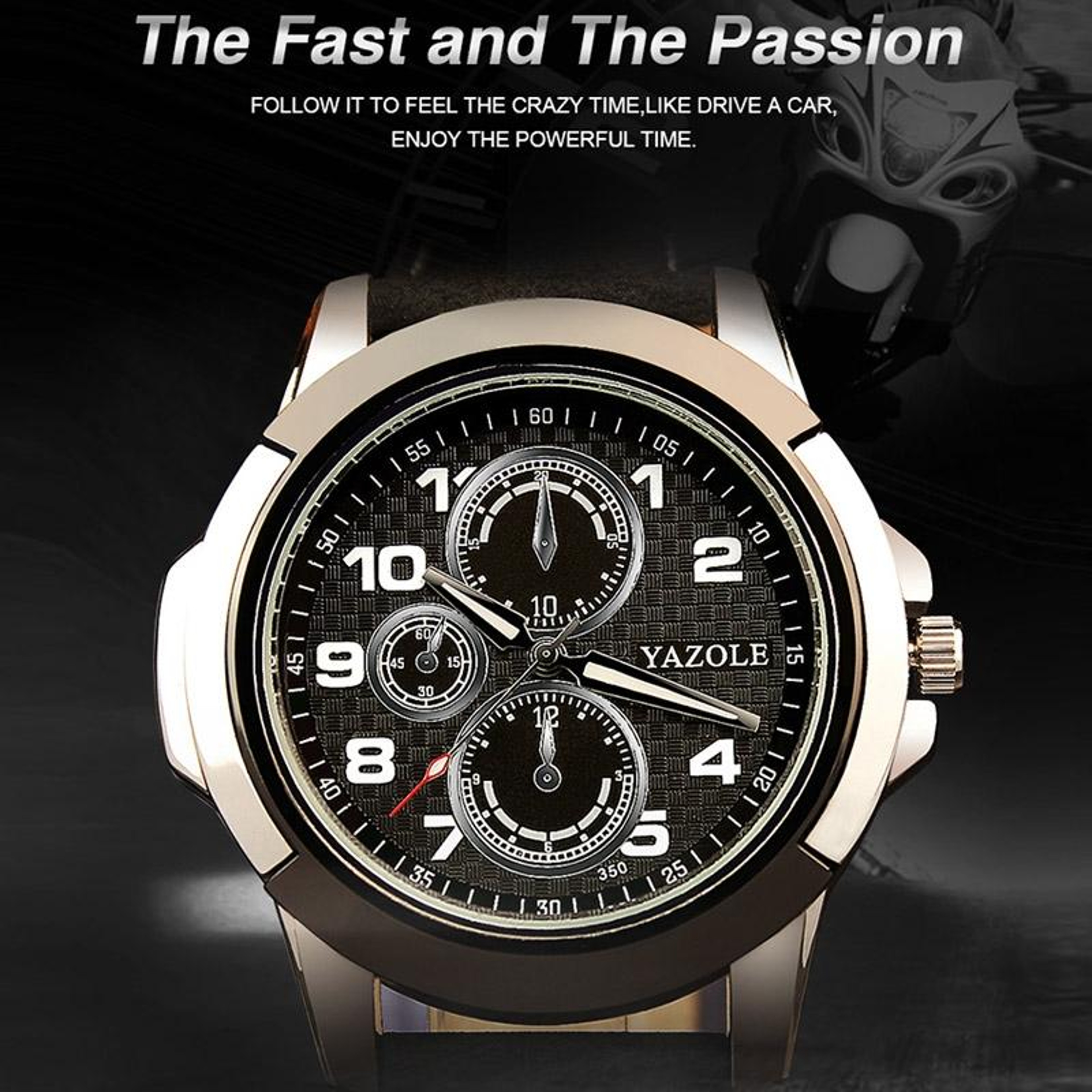 YAZOLE 350 Mens Sports Watch Quartz Watch With Three Eye Dial And 3ATM Water Resistance 4