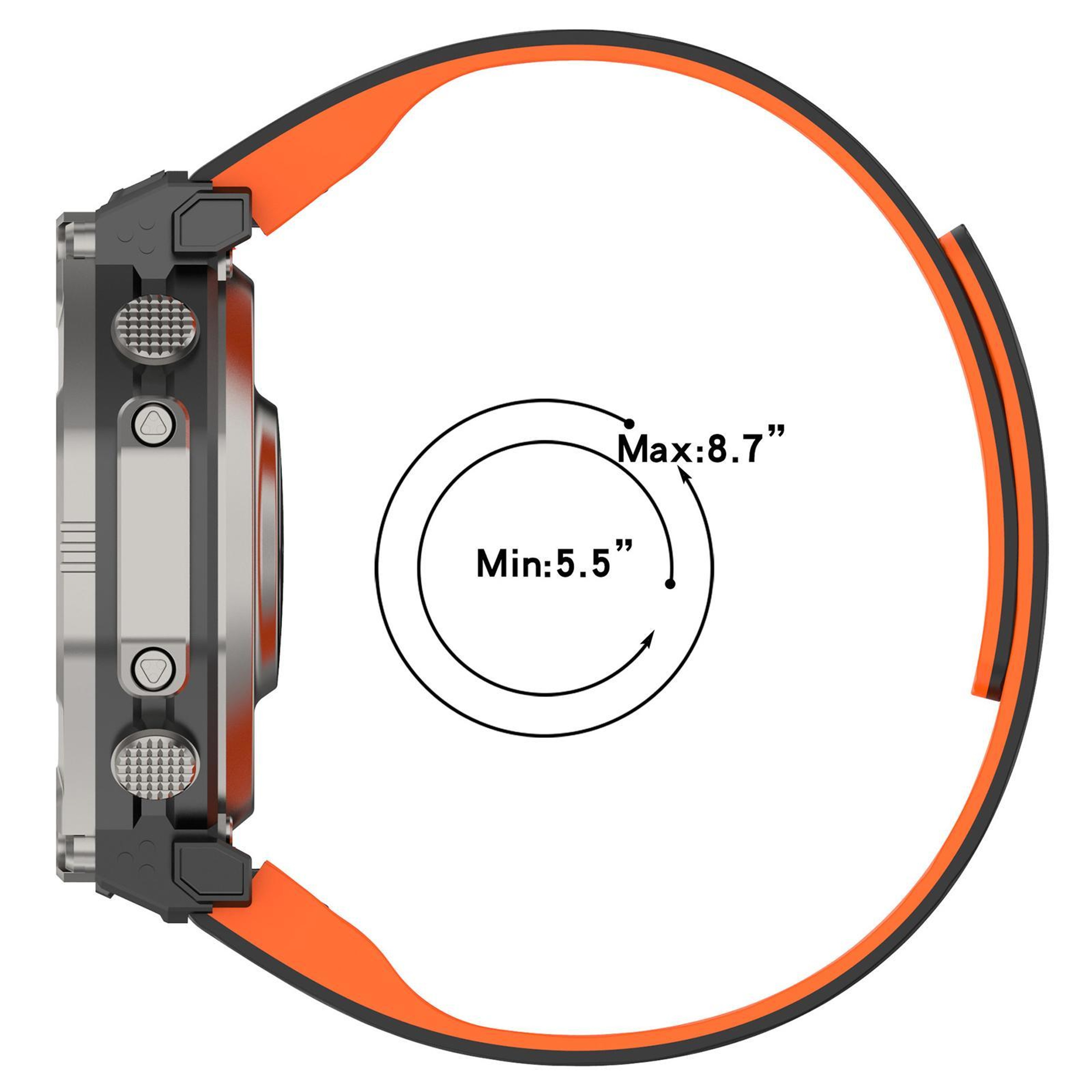 Amazfit T Rex Ultra 2 Magnetic Silicone Watch Band Pleated Texture Adjustable Replacement Strap 6