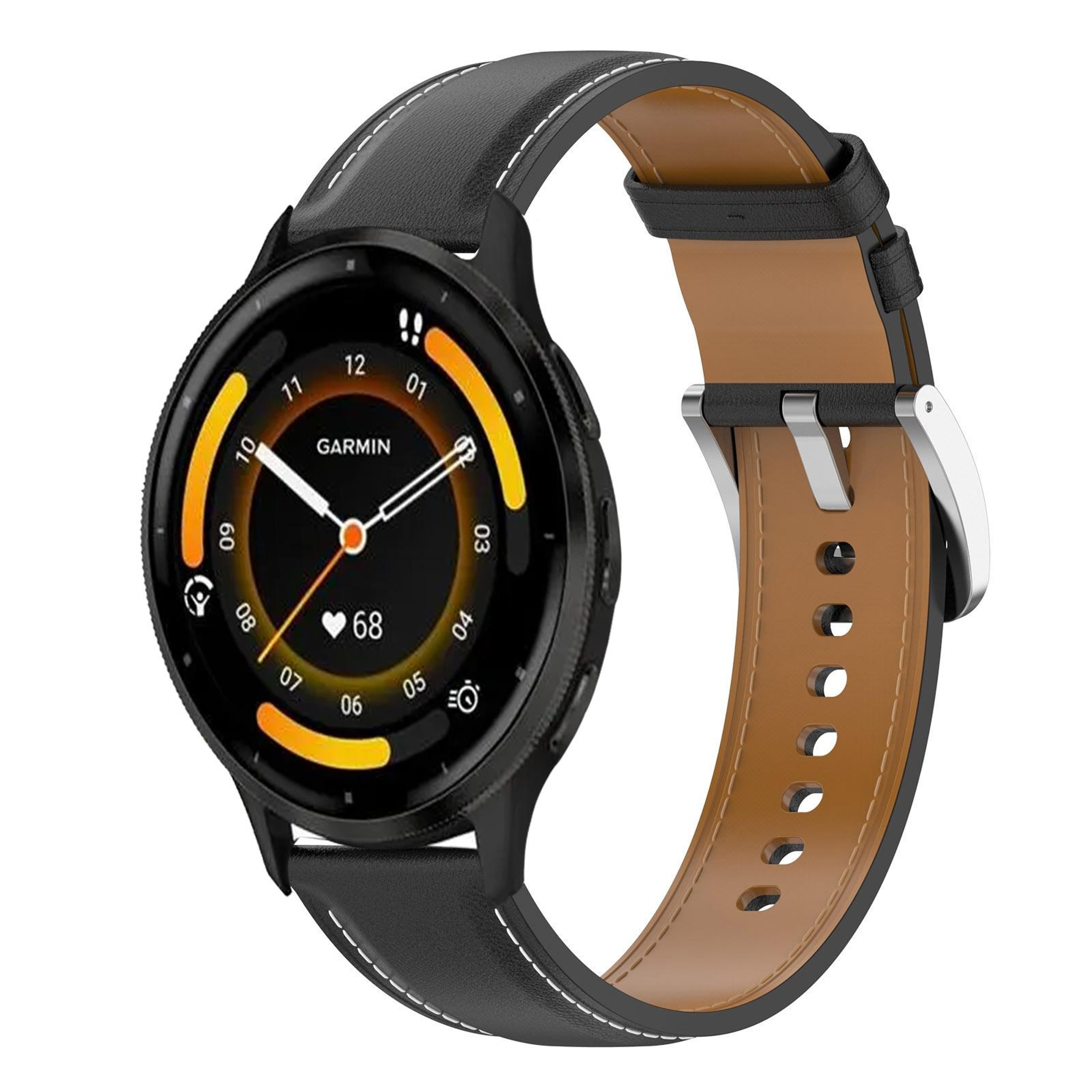 Garmin Venu 3 Genuine Leather Watch Band 22mm Quick Release Replacement Strap With Stainless Steel  5