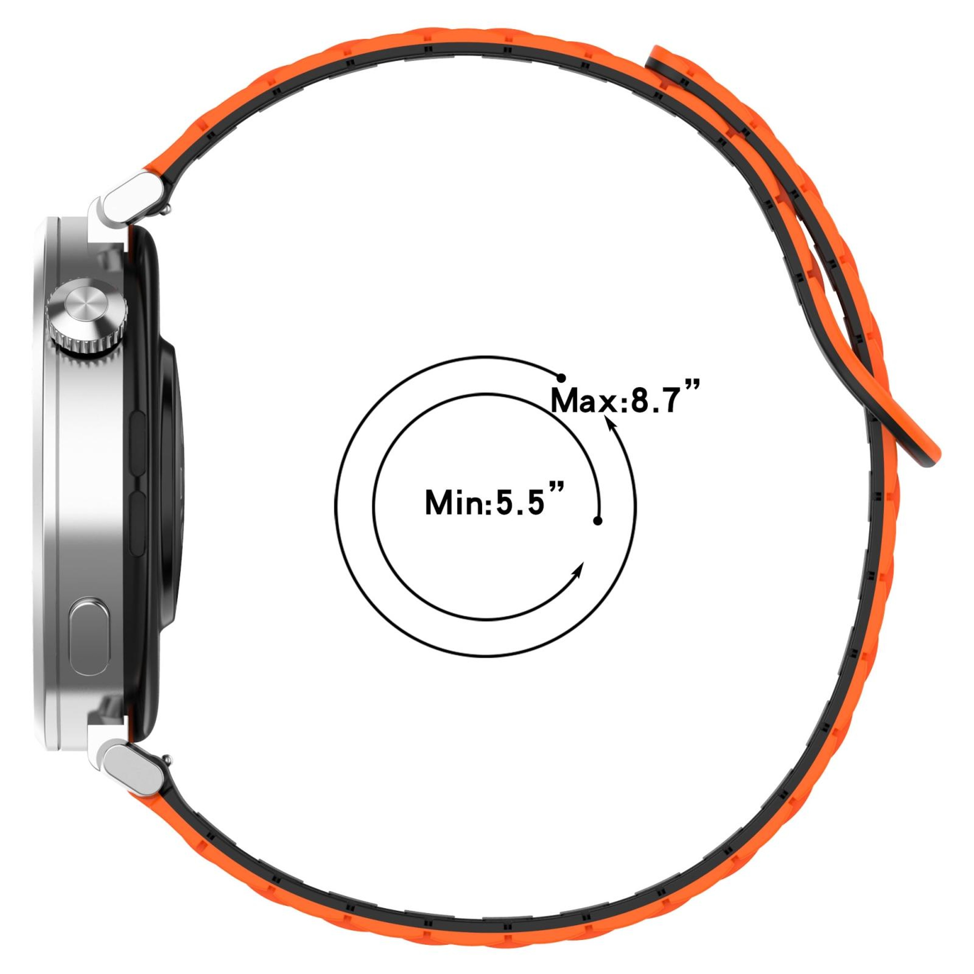 Samsung Galaxy Watch3 45mm Magnetic Silicone Watch Band Dual Color Adjustable Replacement Strap 14