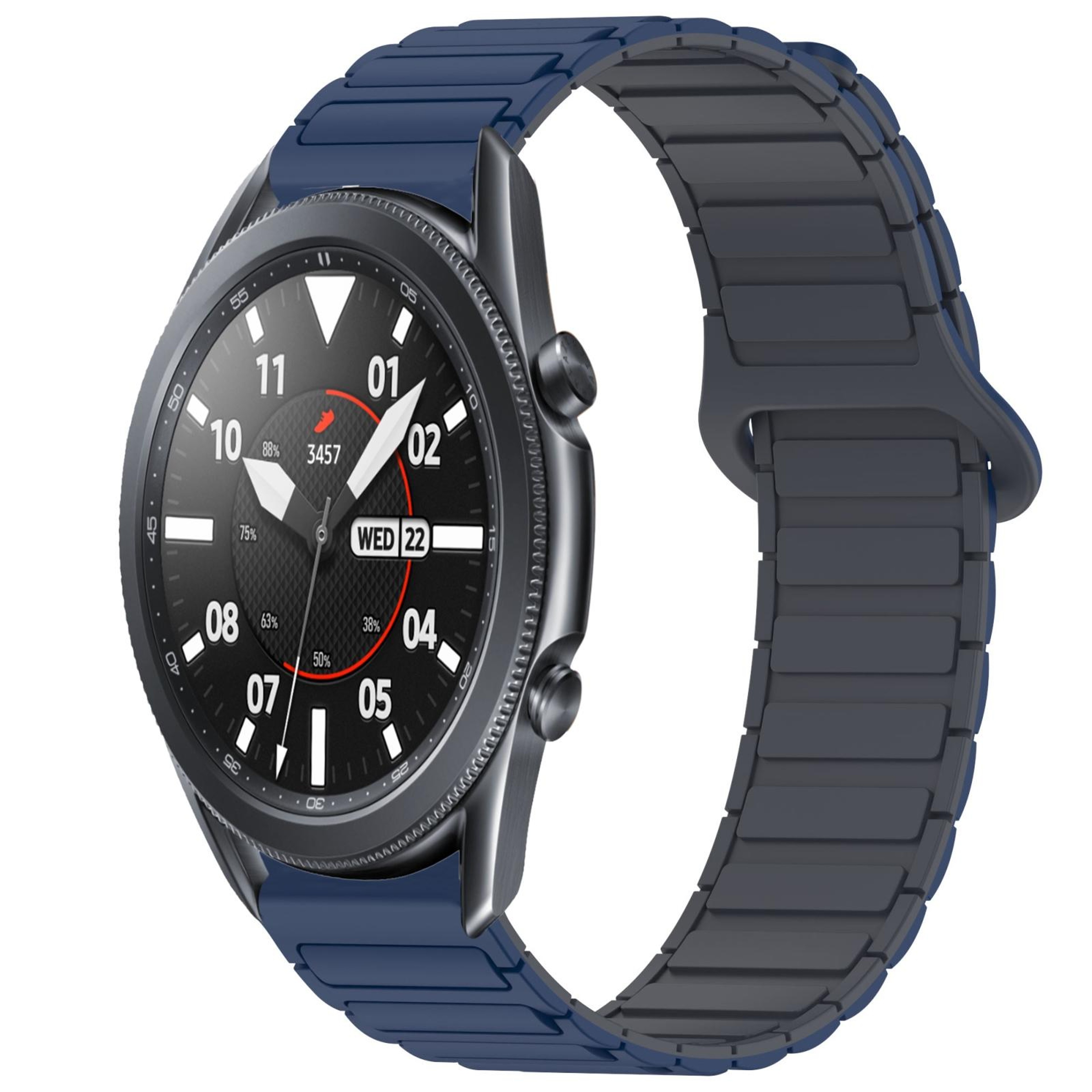 Samsung Galaxy Watch3 45mm Magnetic Silicone Watch Band Dual Color Adjustable Replacement Strap 19
