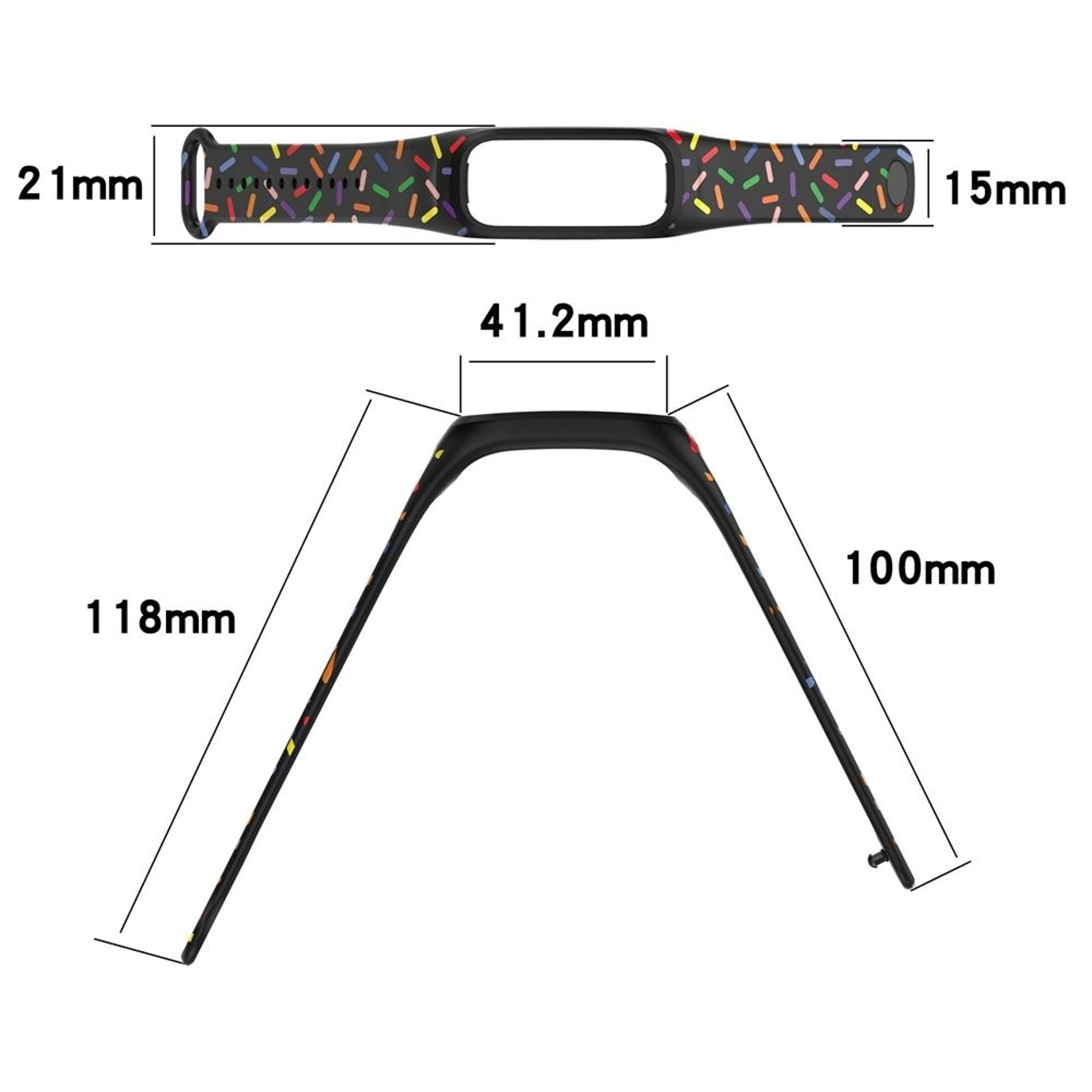 OPPO Band Silicone Watch Band Sports Rainbow Dots Soft Replacement Strap 9