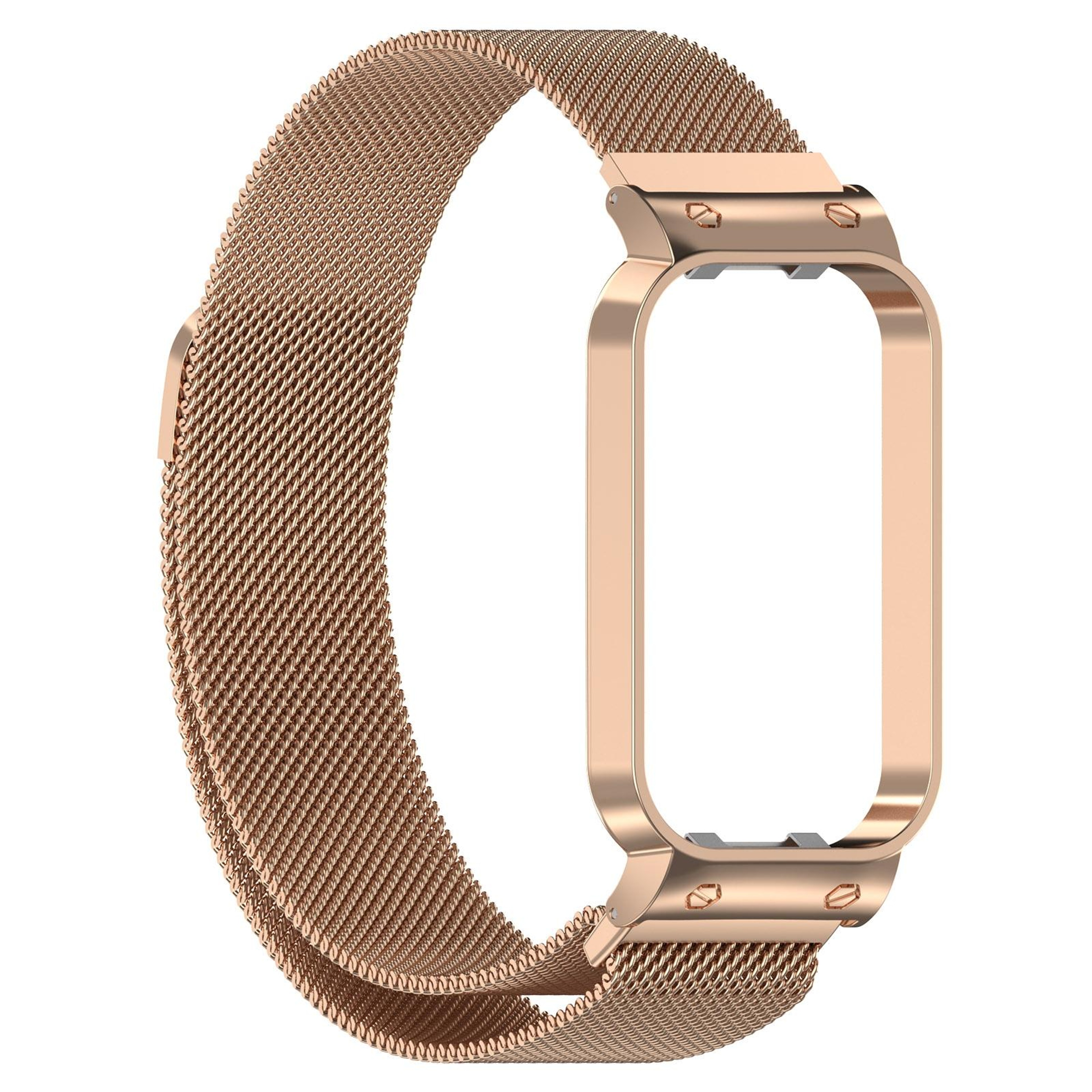 Redmi Band 2 Milanese Metal Watch Band Adjustable Stainless Steel Watch Strap With Protective Frame 2