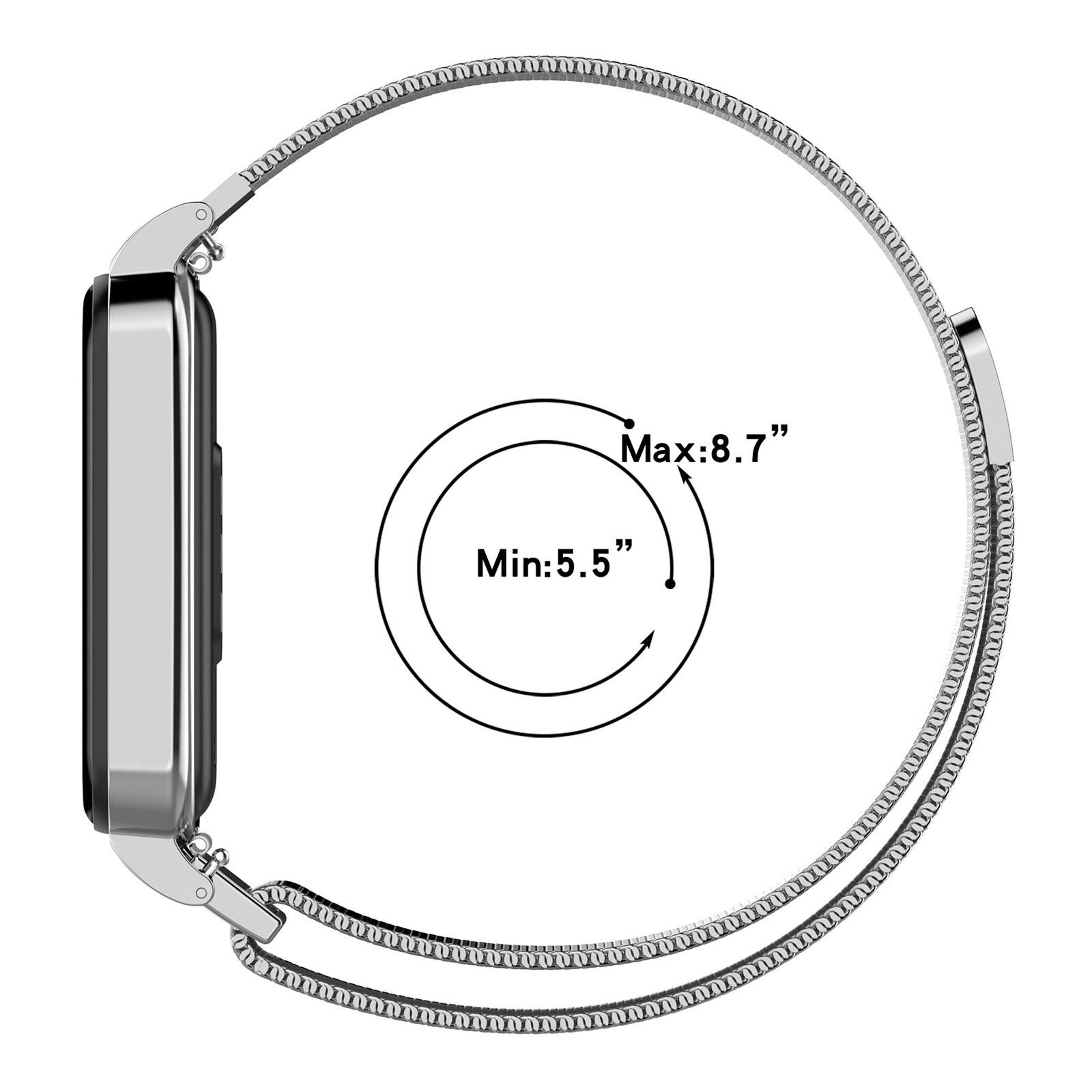 Redmi Band 2 Milanese Metal Watch Band Adjustable Stainless Steel Watch Strap With Protective Frame 10