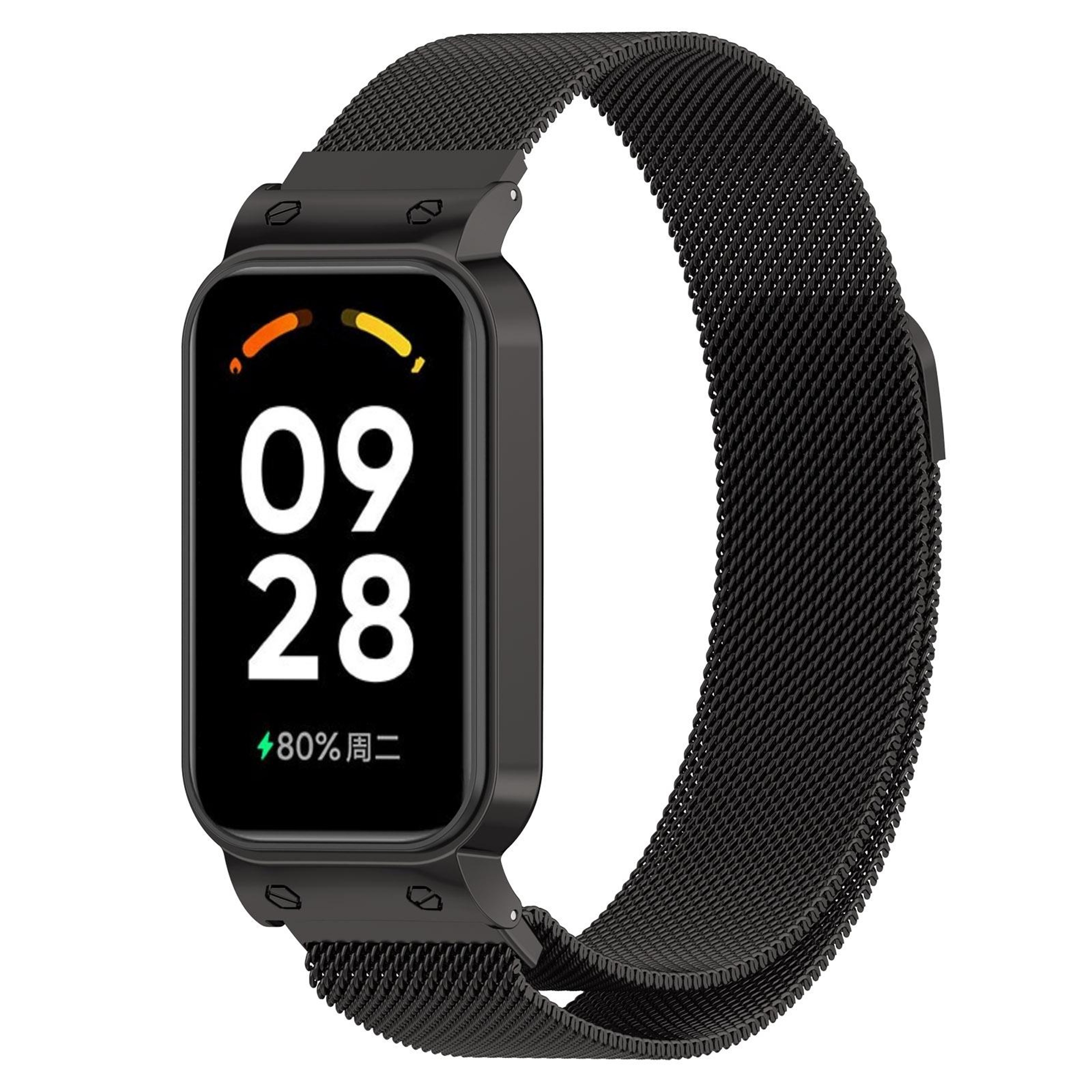 Redmi Band 2 Milanese Metal Watch Band Adjustable Stainless Steel Watch Strap With Protective Frame 5