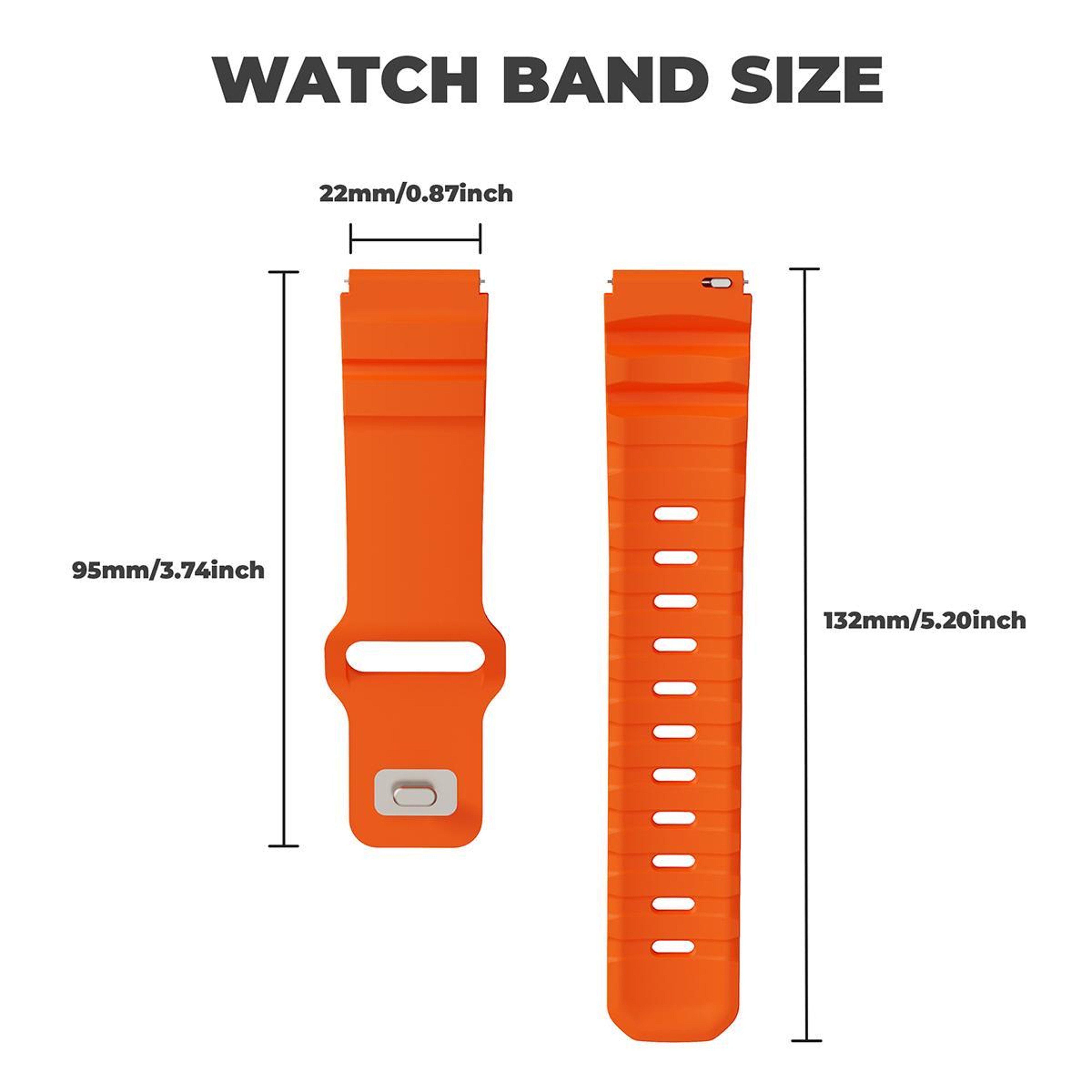 Fluororubber Watch Band With Reverse Buckle Adjustable Soft Sport Replacement Strap 7