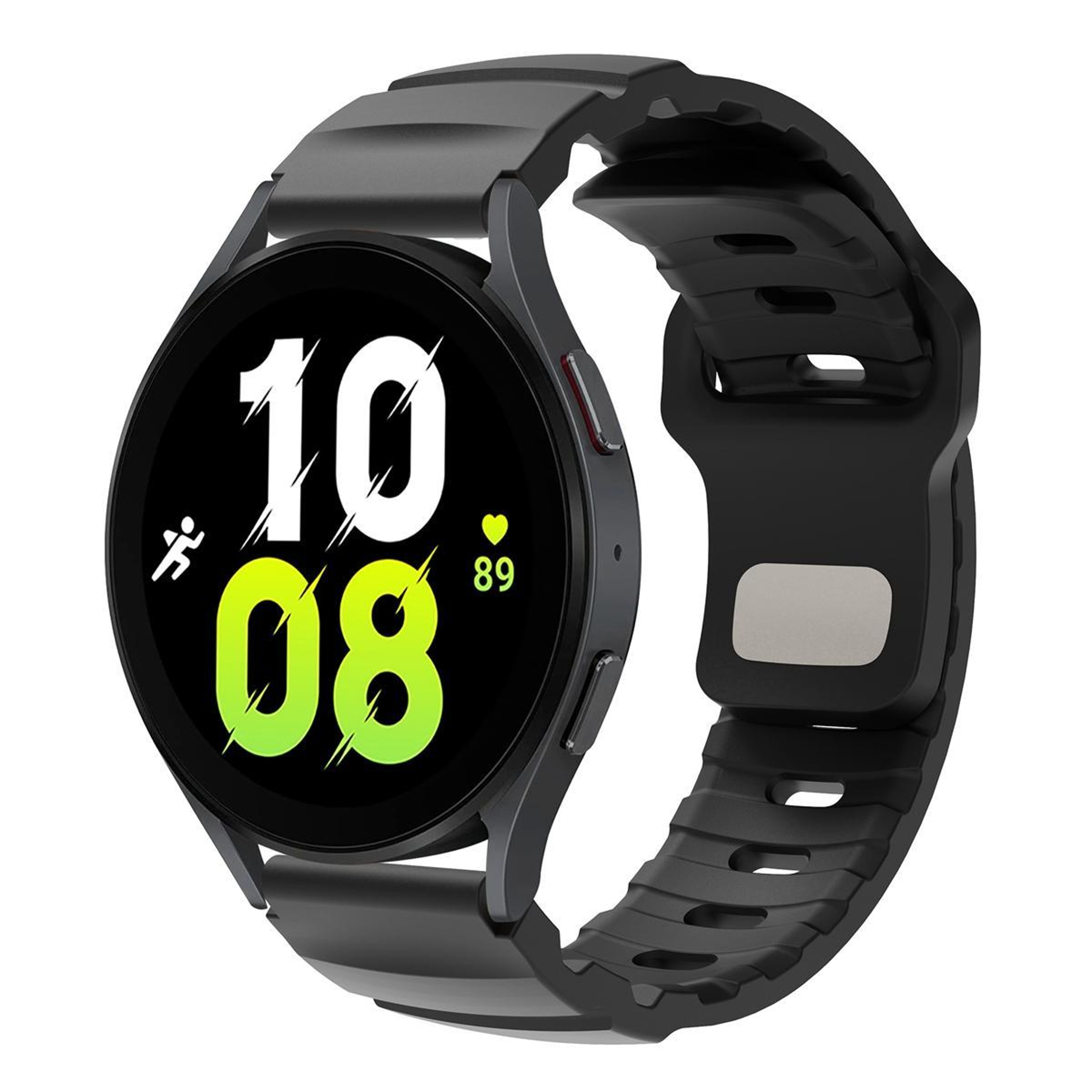 Fluororubber Watch Band With Reverse Buckle Adjustable Soft Sport Replacement Strap 2