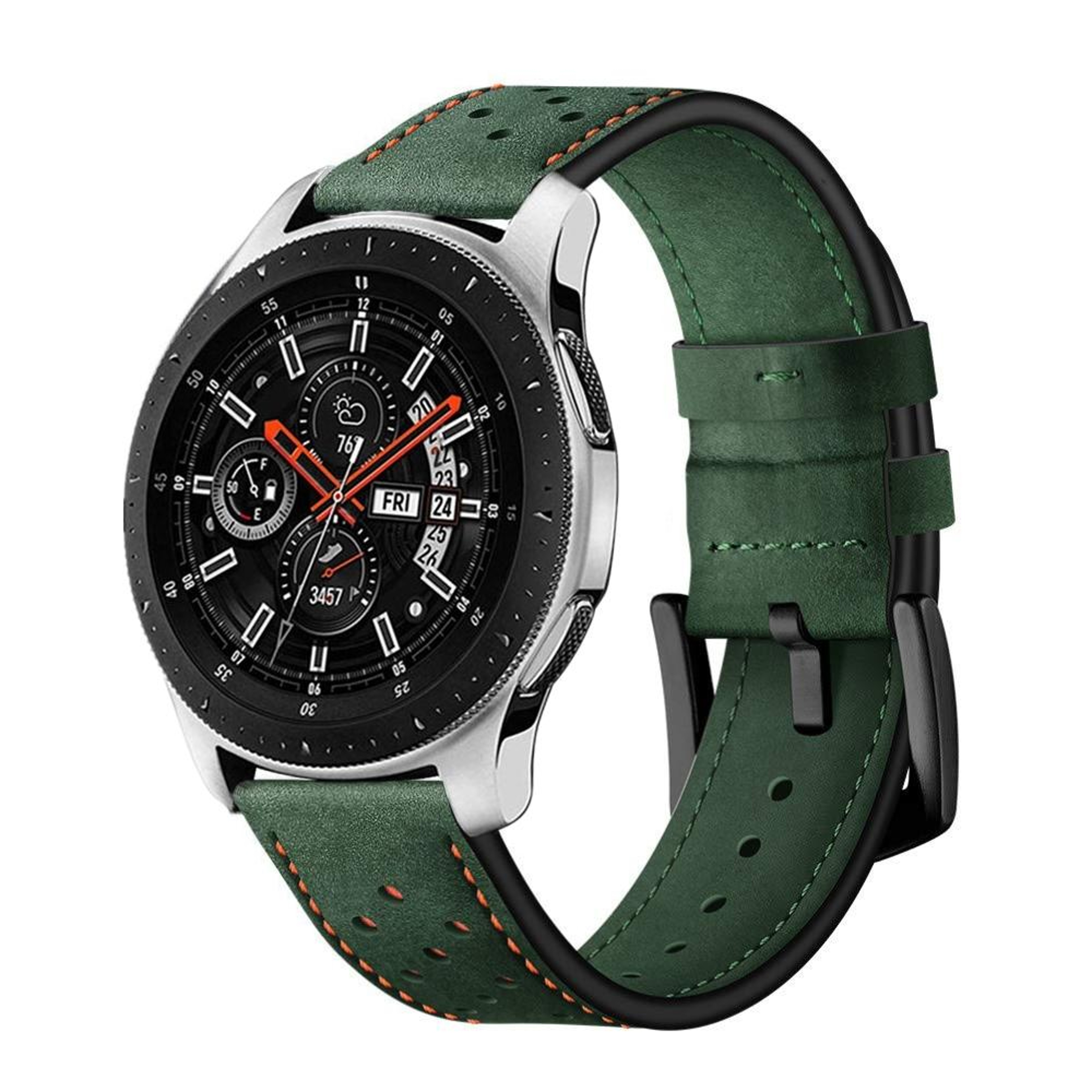 Samsung Galaxy Watch Active 2 22mm Leather Watch Band Eyelet Sport Watch Strap Replacement – view 7