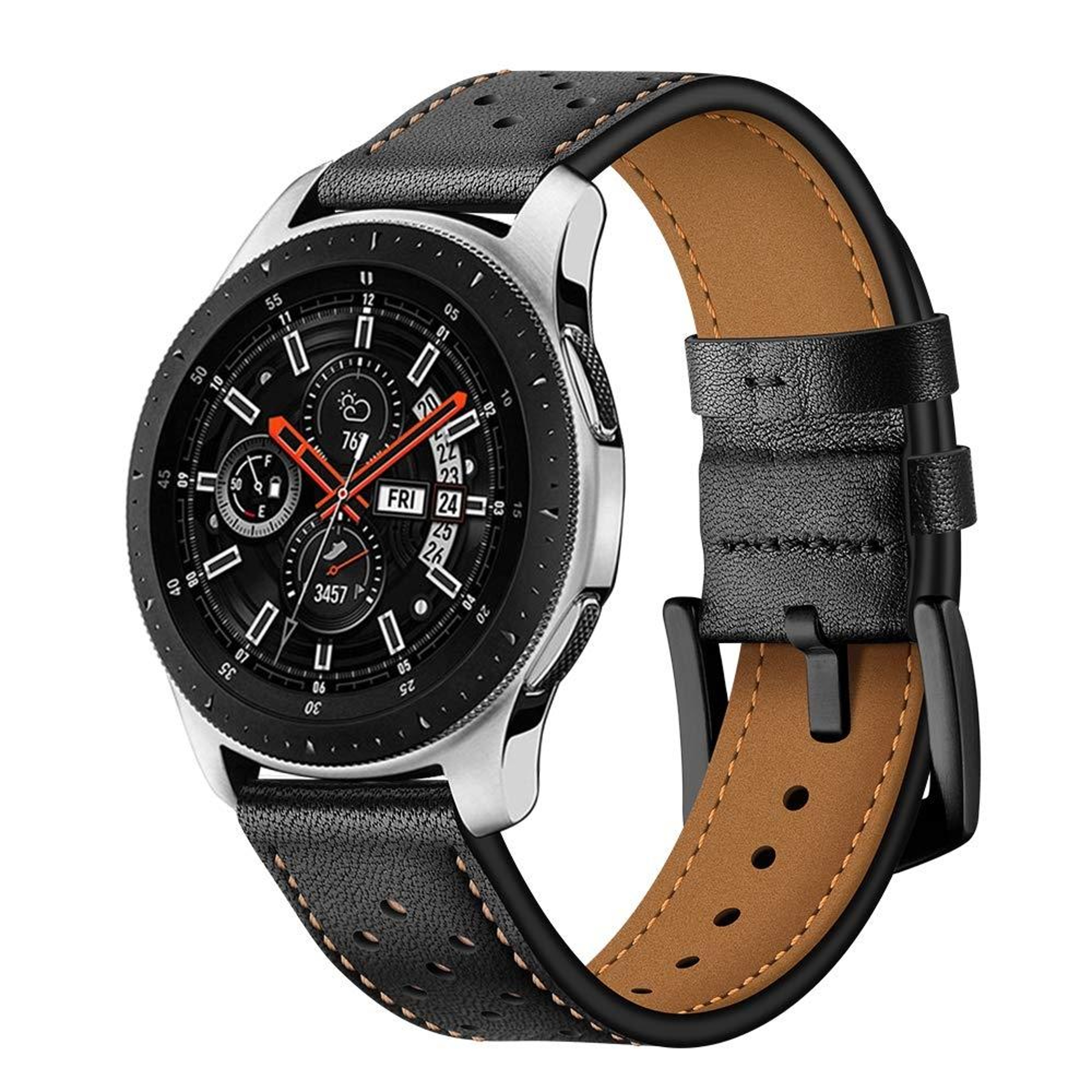 Samsung Galaxy Watch Active 2 22mm Leather Watch Band Eyelet Sport Watch Strap Replacement – view 8