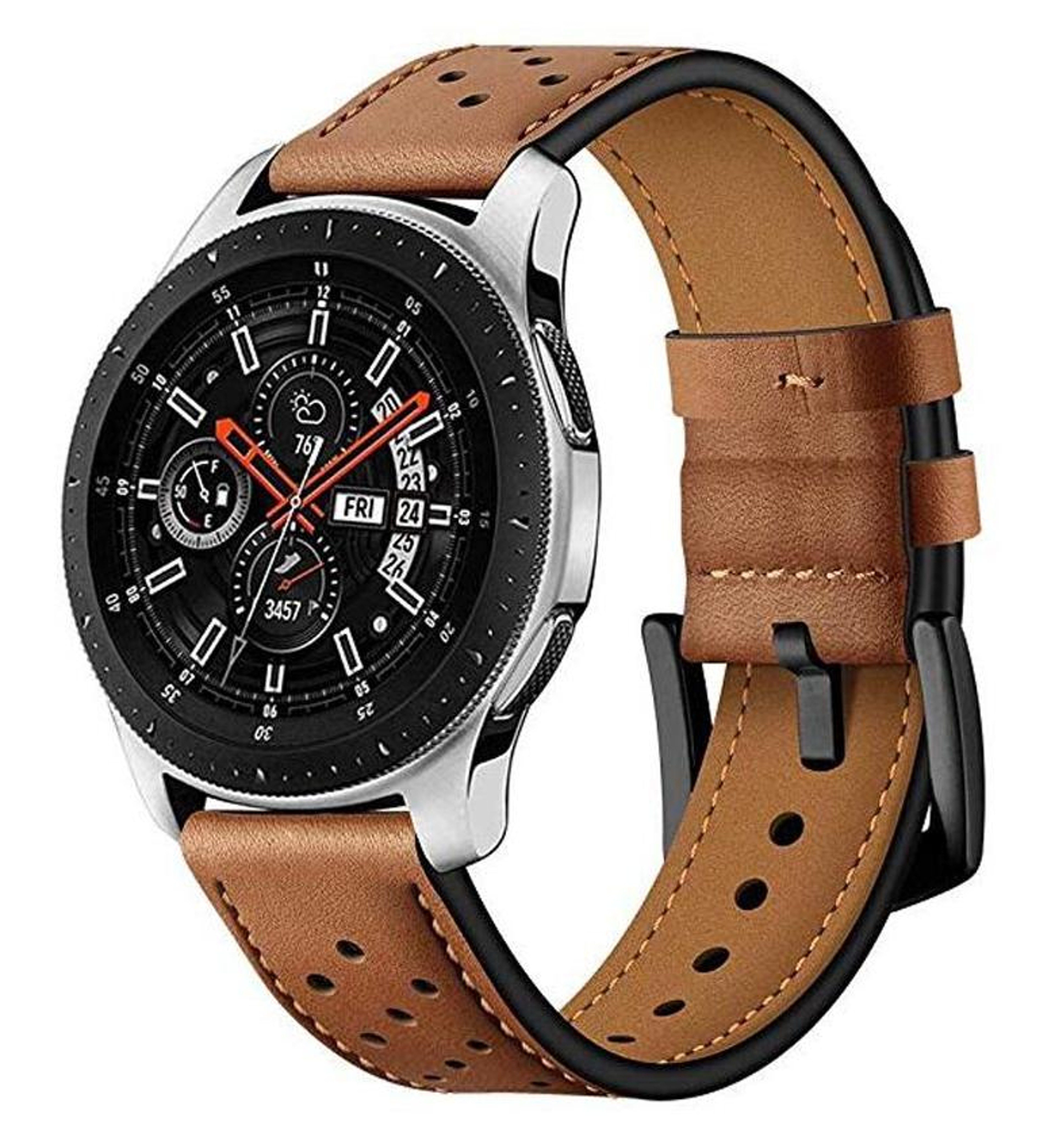 Samsung Galaxy Watch Active 2 22mm Leather Watch Band Eyelet Sport Watch Strap Replacement – view 10