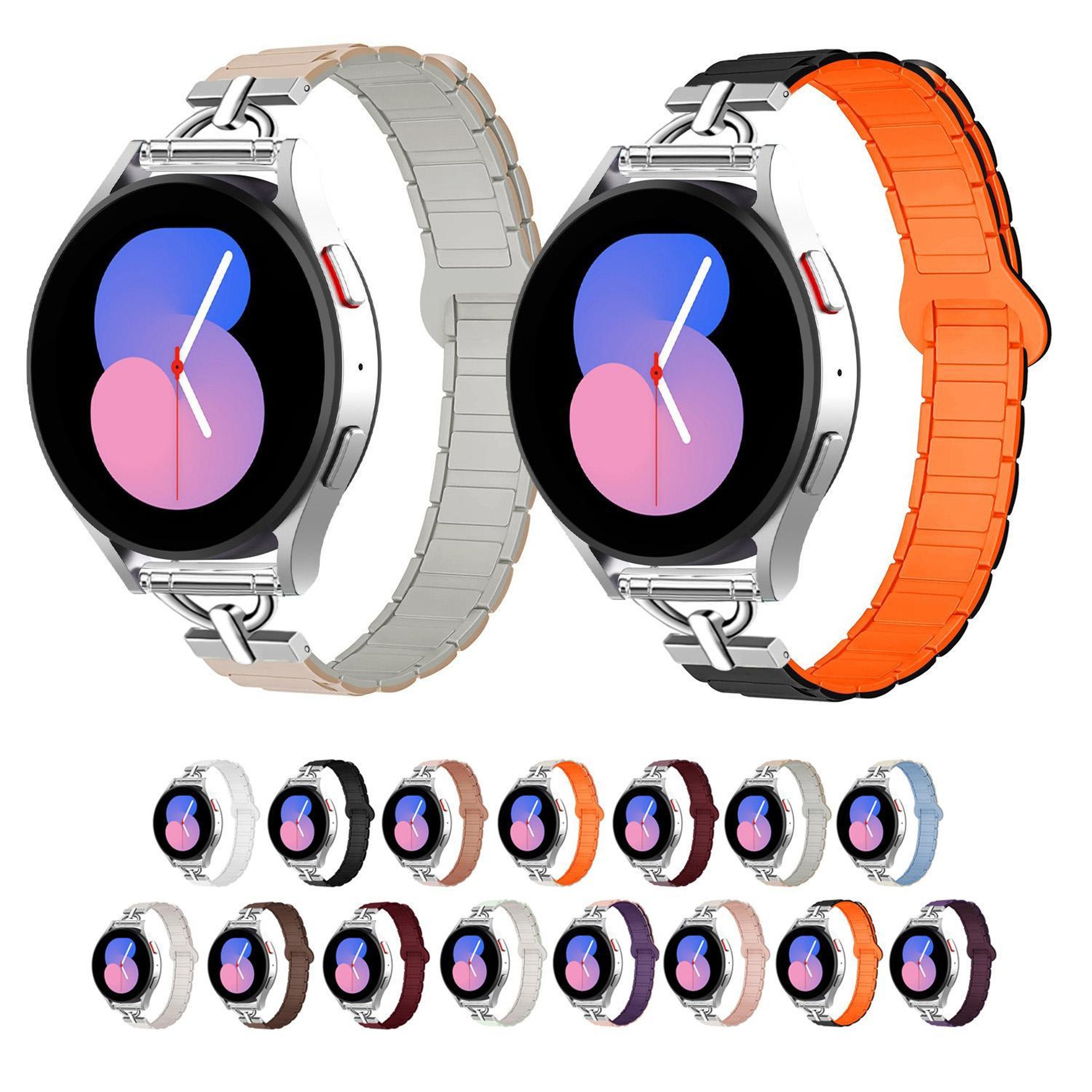 22mm Magnetic Silicone Watch Band D Shaped Tri Bead Adjustable Smartwatch Replacement Strap – view 2