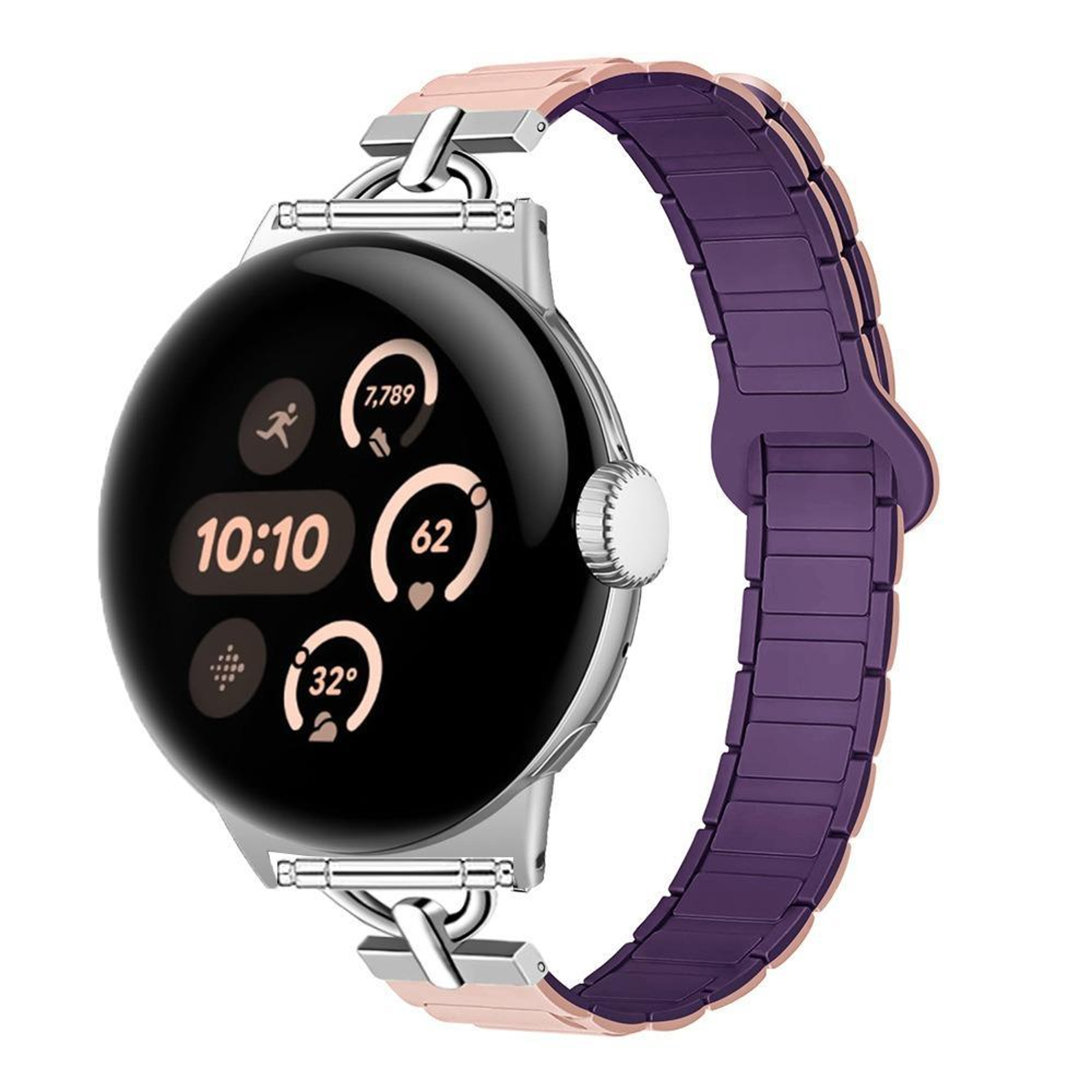 22mm Magnetic Silicone Watch Band D Shaped Tri Bead Adjustable Smartwatch Replacement Strap – view 7