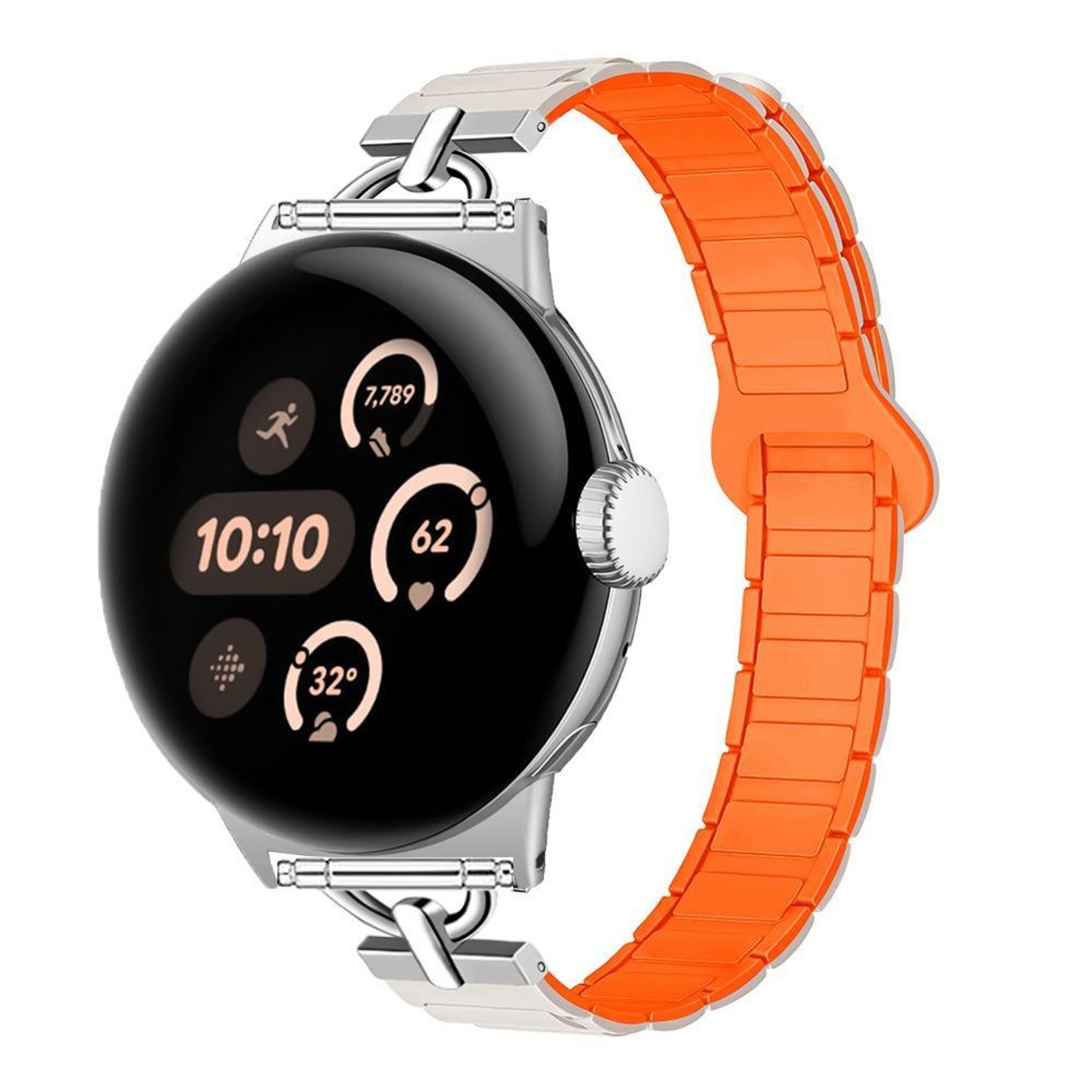 22mm Magnetic Silicone Watch Band D Shaped Tri Bead Adjustable Smartwatch Replacement Strap – view 19