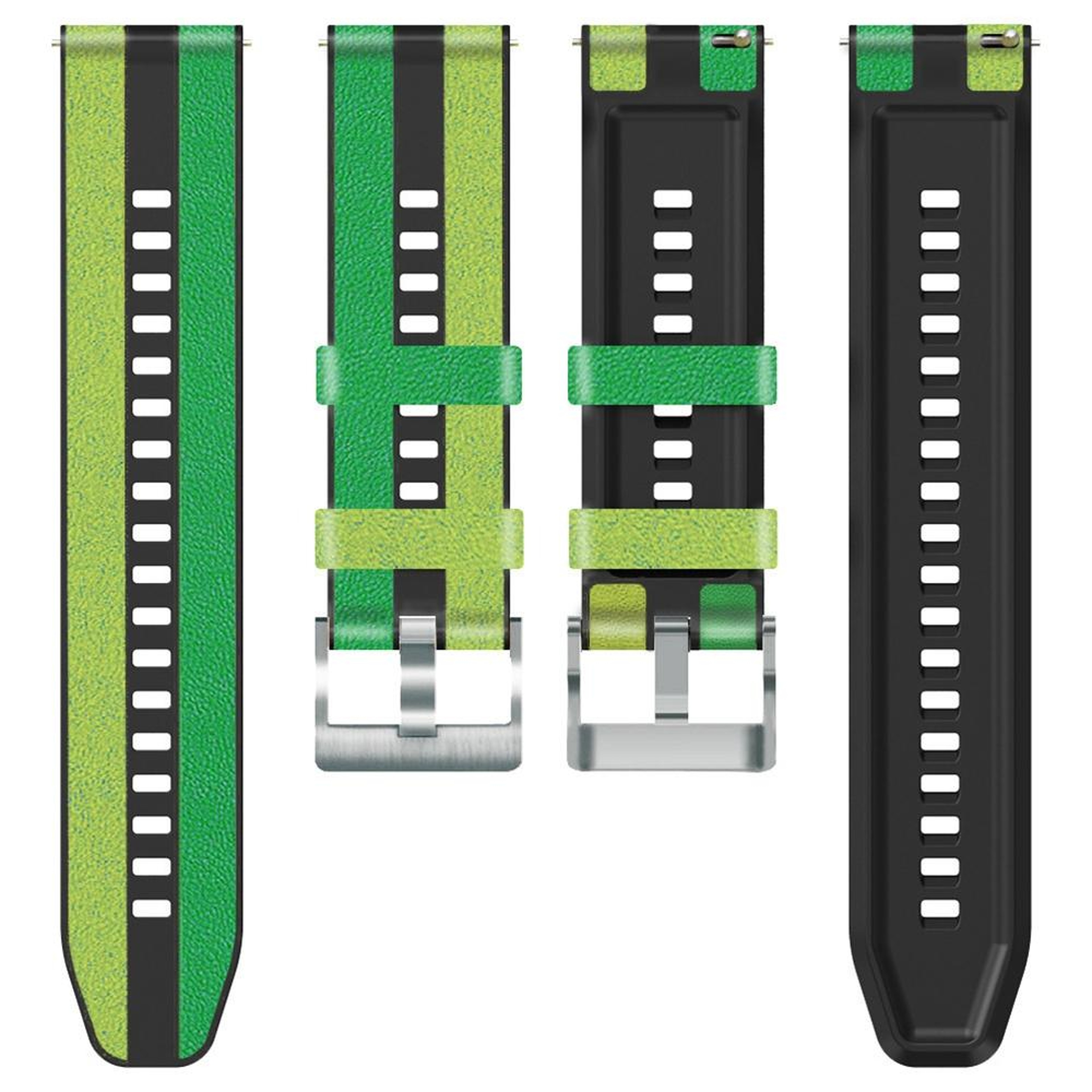 Universal 22mm Silicone Leather Watch Band Soft Comfortable Replacement Watch Strap 3