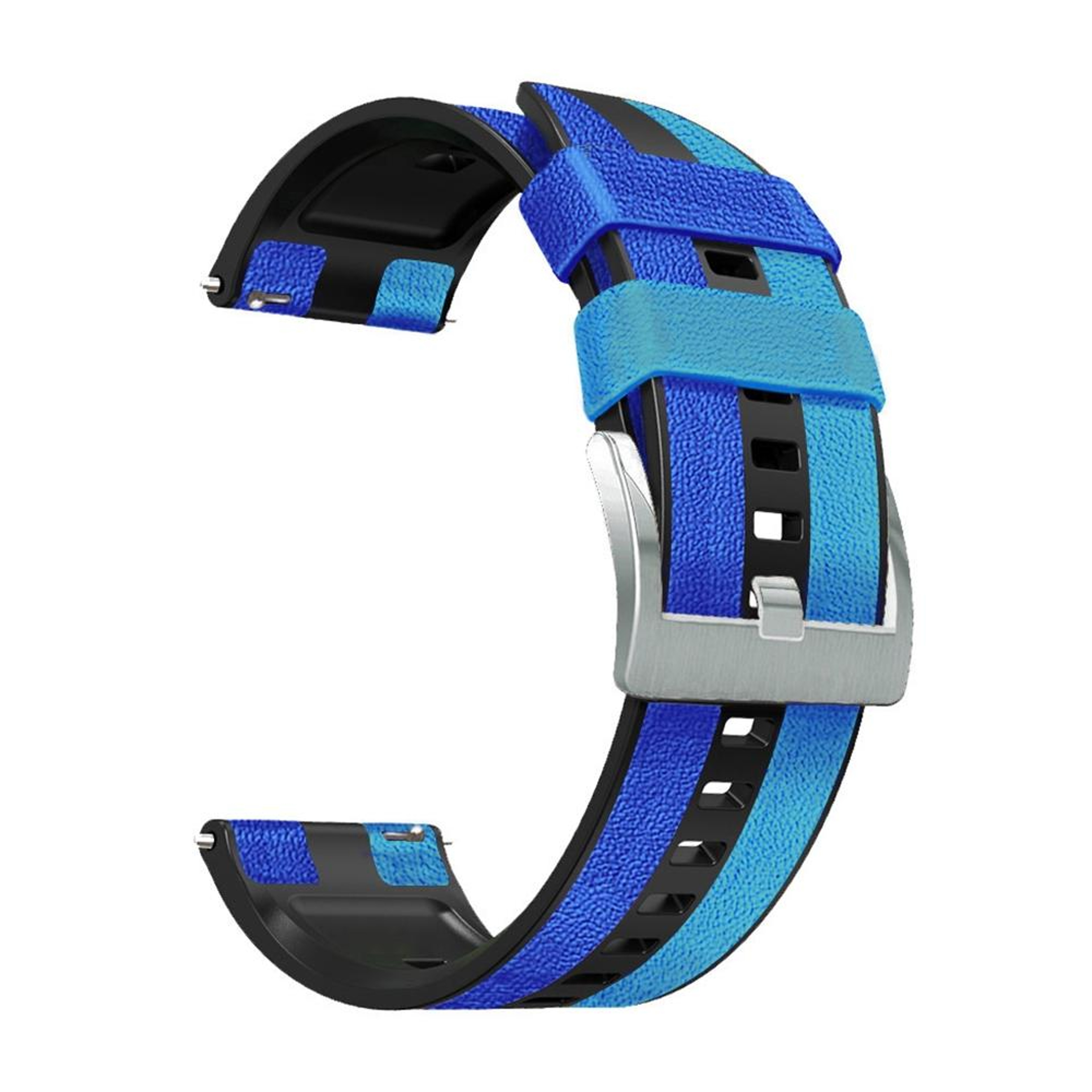 Universal 22mm Silicone Leather Watch Band Soft Comfortable Replacement Watch Strap 4