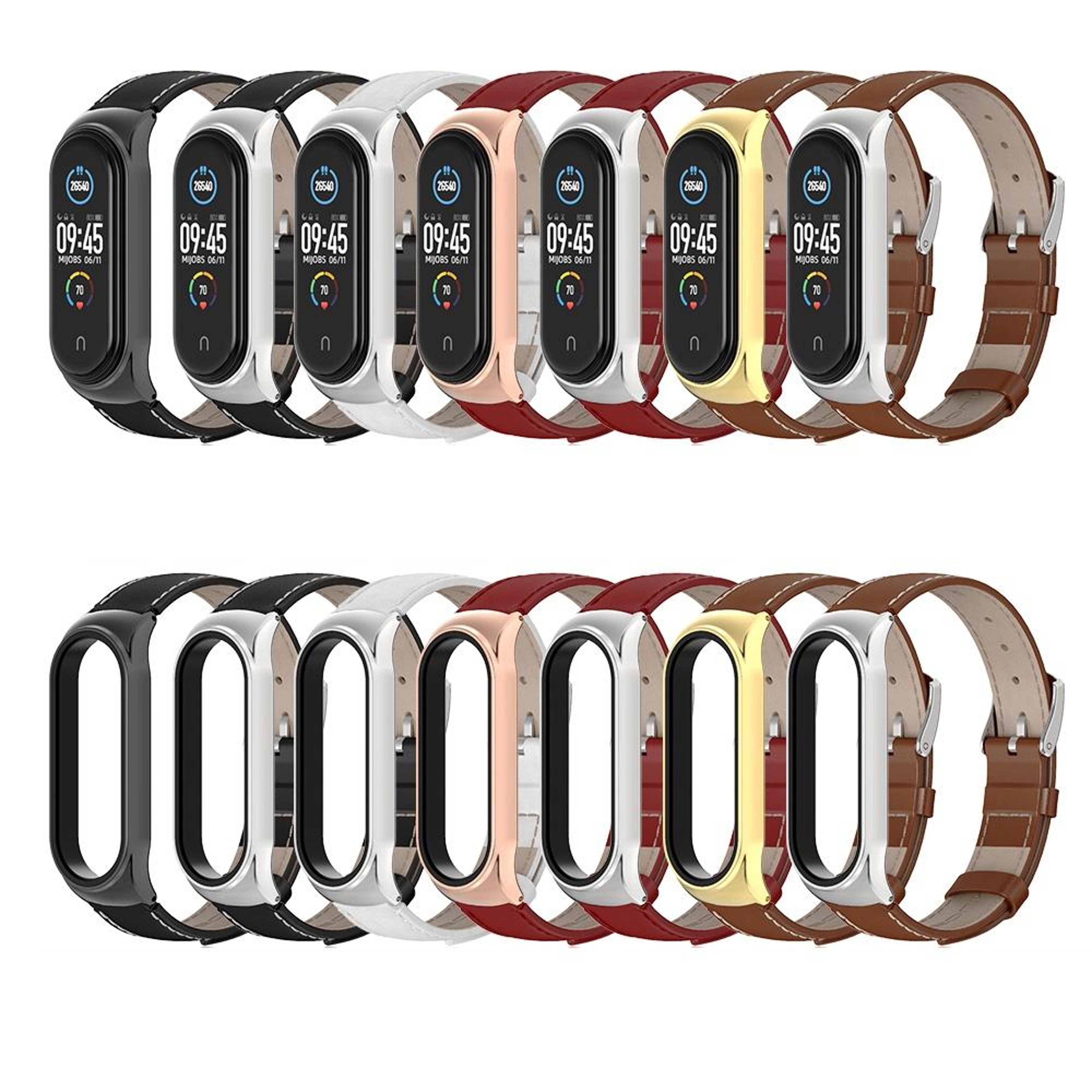 Mijobs Genuine Cowhide Xiaomi Mi Band 6 Leather Strap Adjustable Replacement Watch Band for Mi Band 5 – view 8