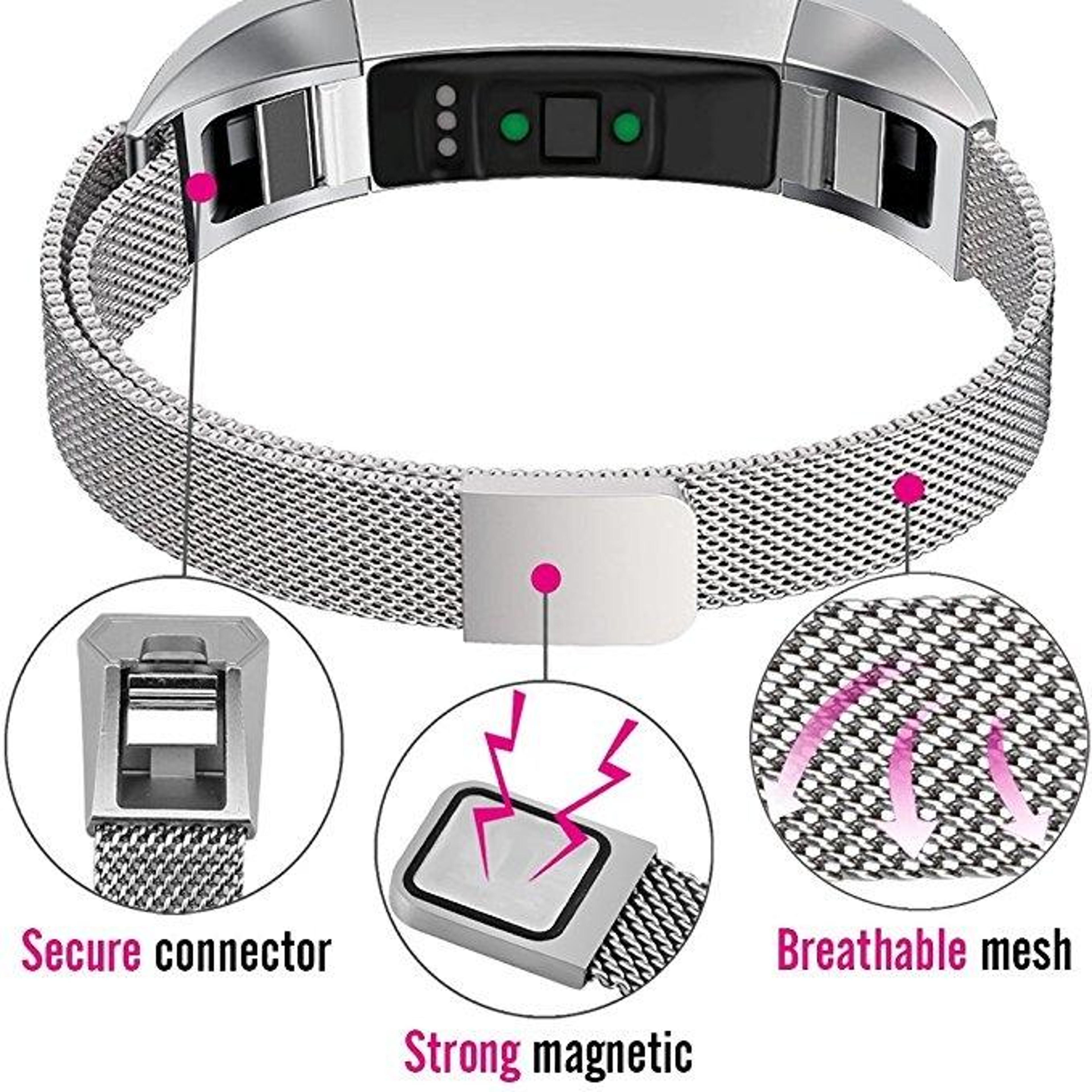 Magnetic Stainless Steel Watch Band For Fitbit Alta Adjustable Fitbit Alta Band Replacement Strap 6