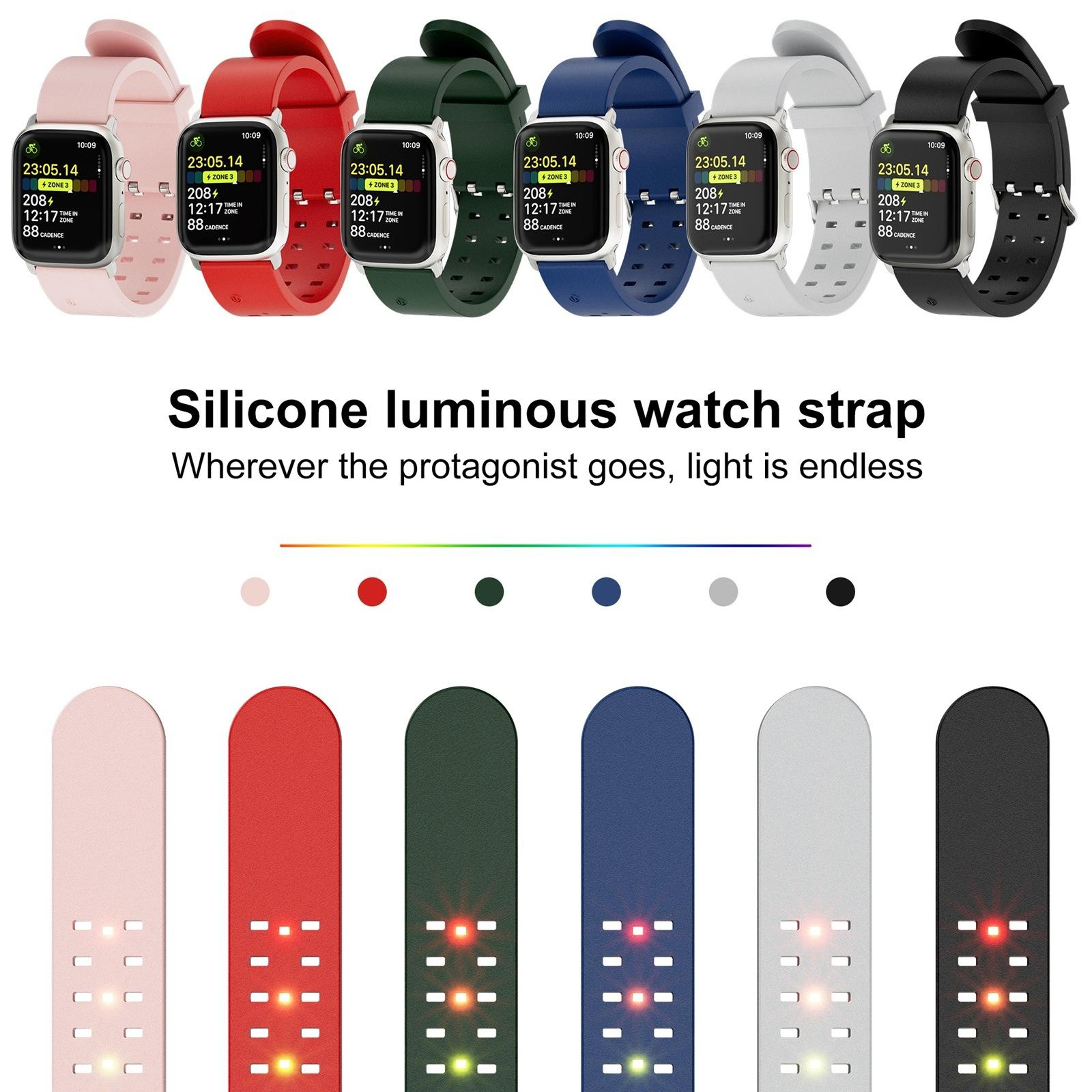 Luminous Silicone Watch Band Glow In The Dark Replacement Sport Strap 6