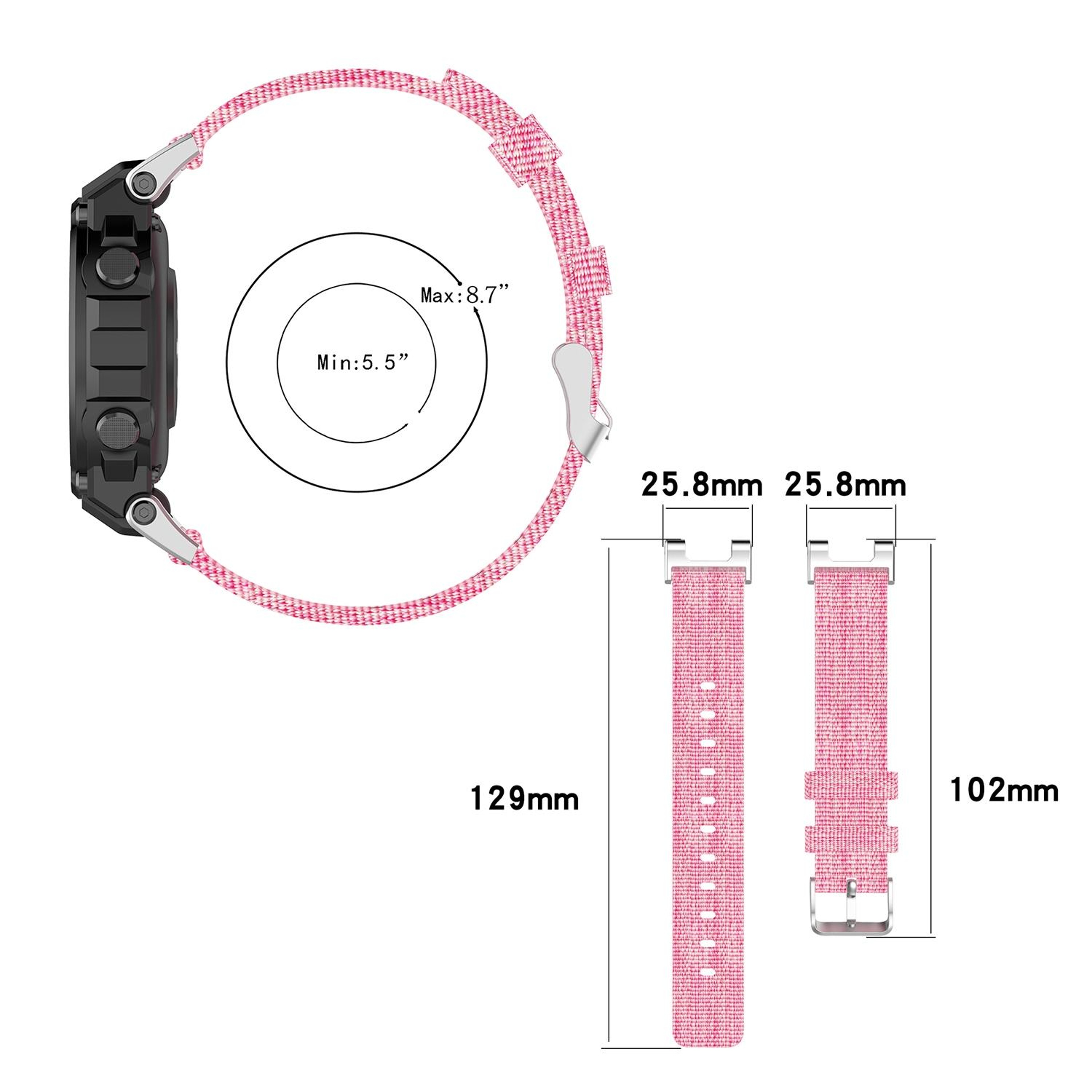 Amazfit T Rex Pro T Rex Nylon Watch Band Adjustable Canvas Watch Strap with Installation Tools – view 5
