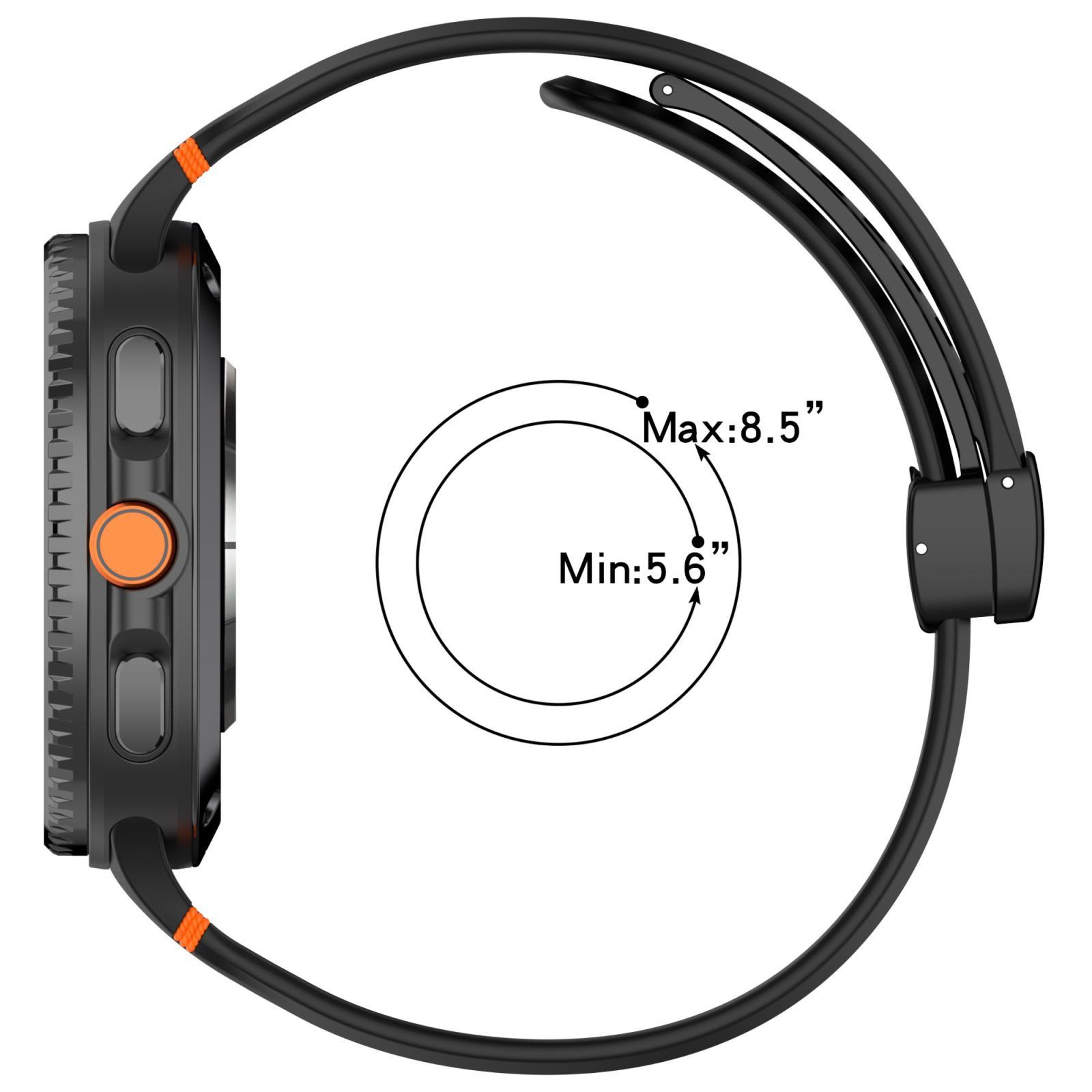 Samsung Galaxy Watch8 Magnetic Silicone Watch Band Breathable Stitched Replacement Strap With Black 8