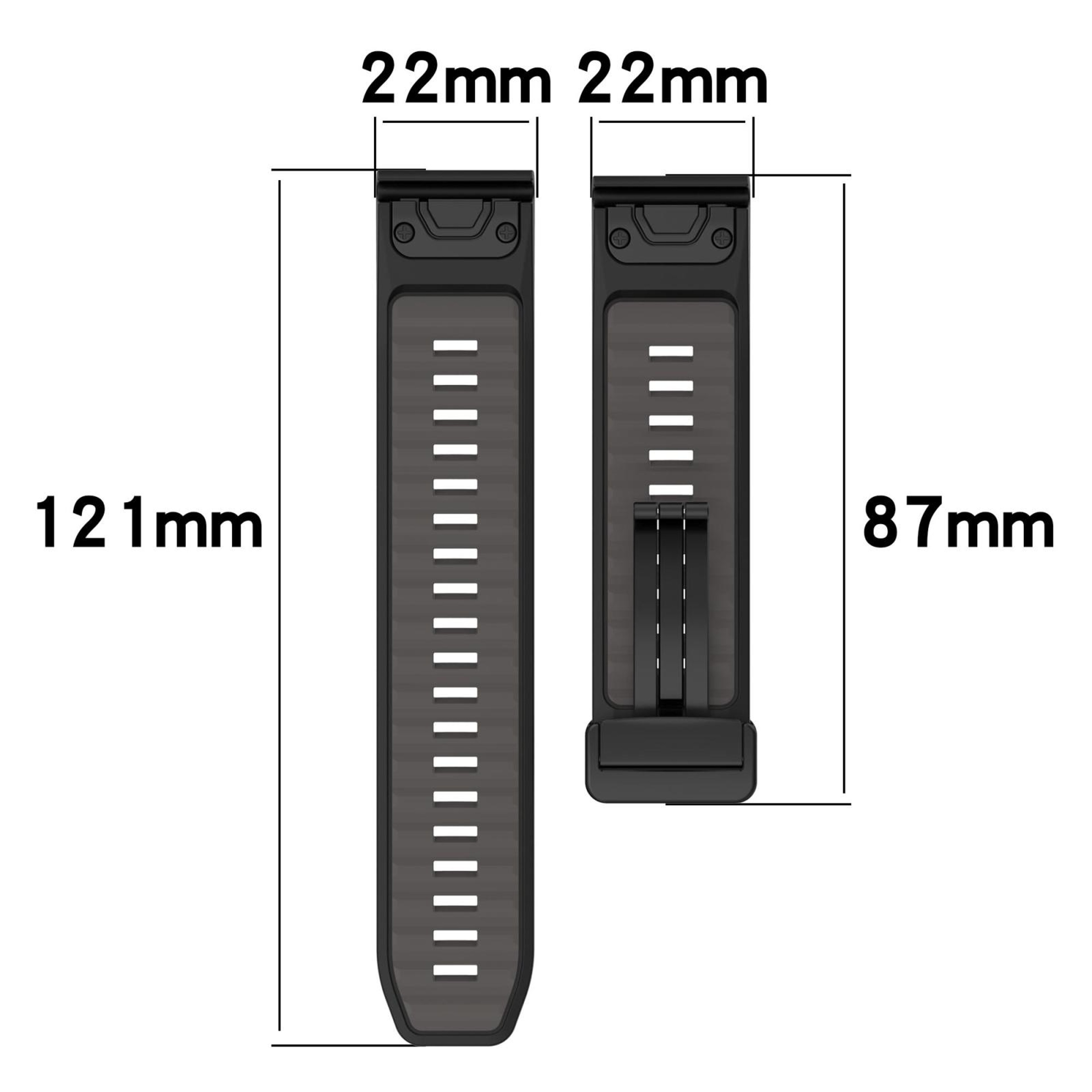 Garmin Fenix 8 AMOLED 47mm Magnetic Silicone Watch Band Two Color Quick Release Replacement Strap 14