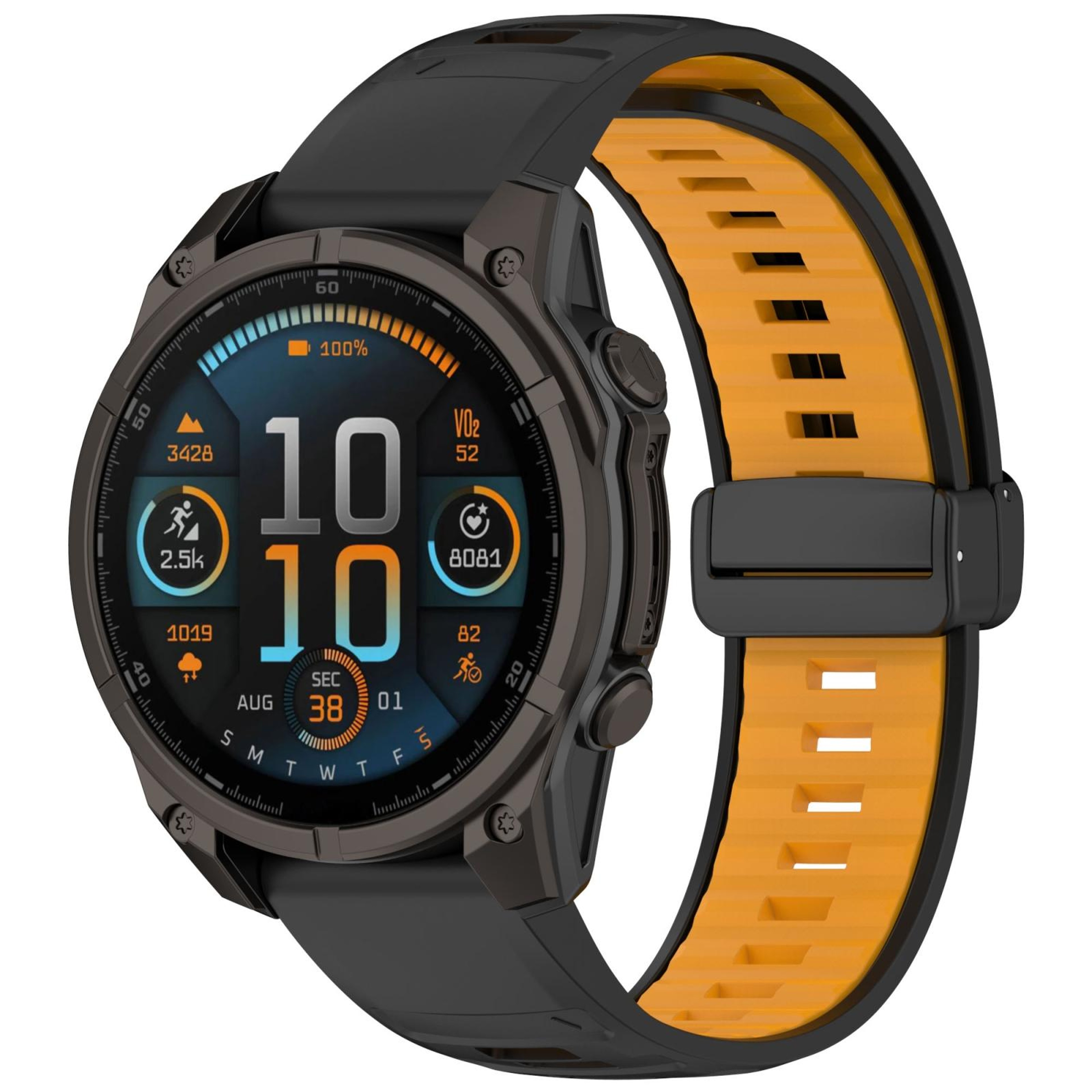 Garmin Fenix 8 AMOLED 47mm Magnetic Silicone Watch Band Two Color Quick Release Replacement Strap 5