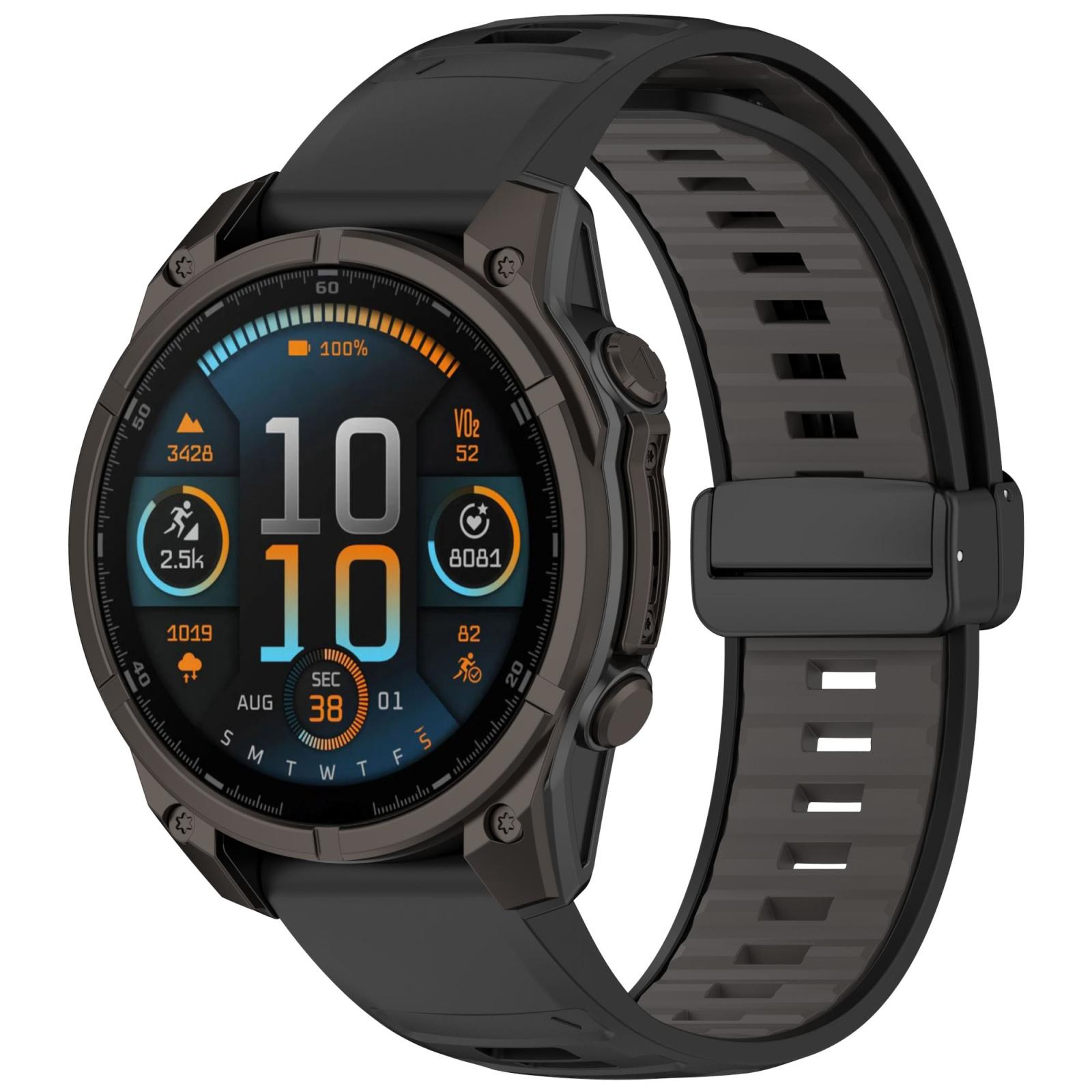 Garmin Fenix 8 AMOLED 47mm Magnetic Silicone Watch Band Two Color Quick Release Replacement Strap 10