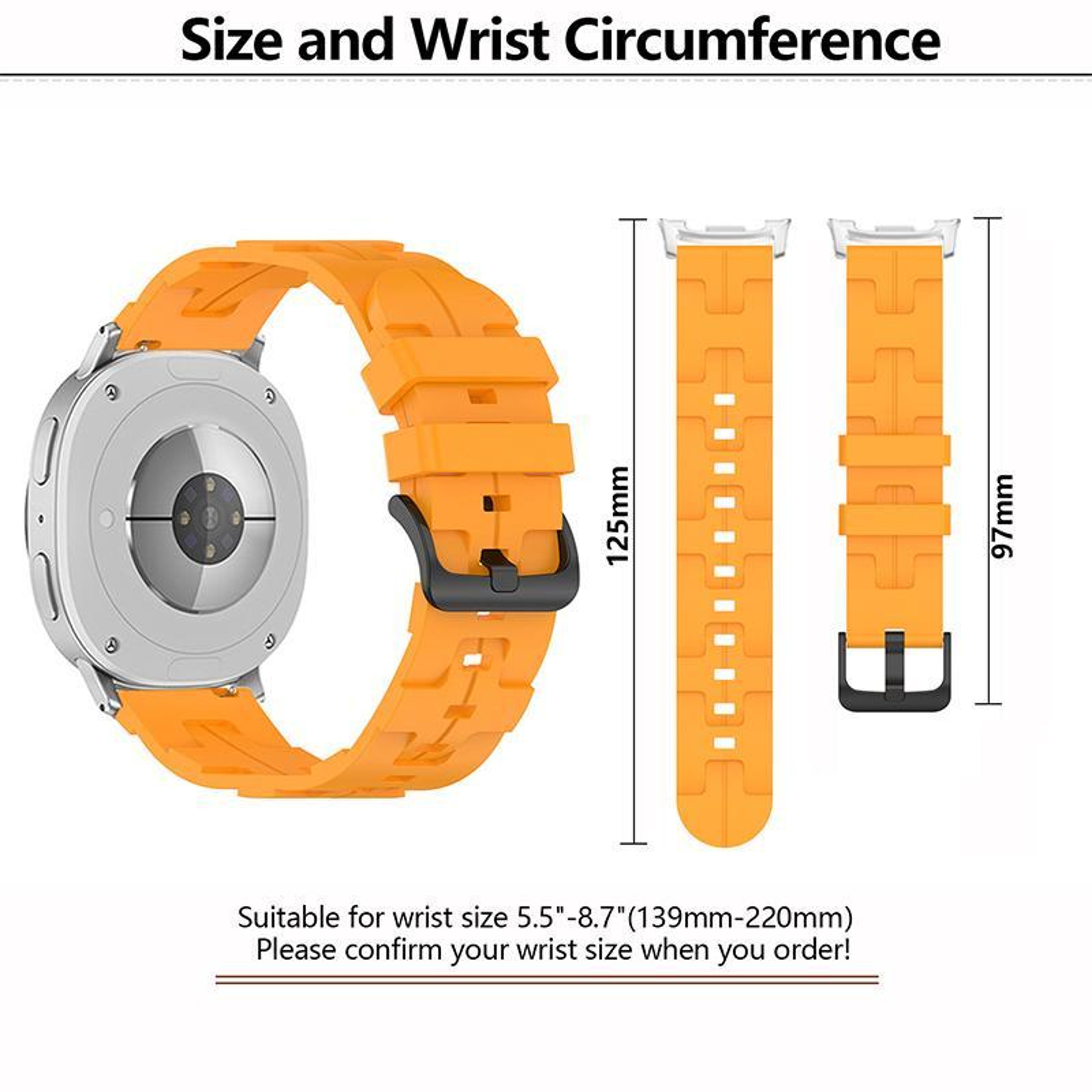 Samsung Galaxy Watch8 Classic Silicone Watch Band Adjustable Sport Watch Strap 7