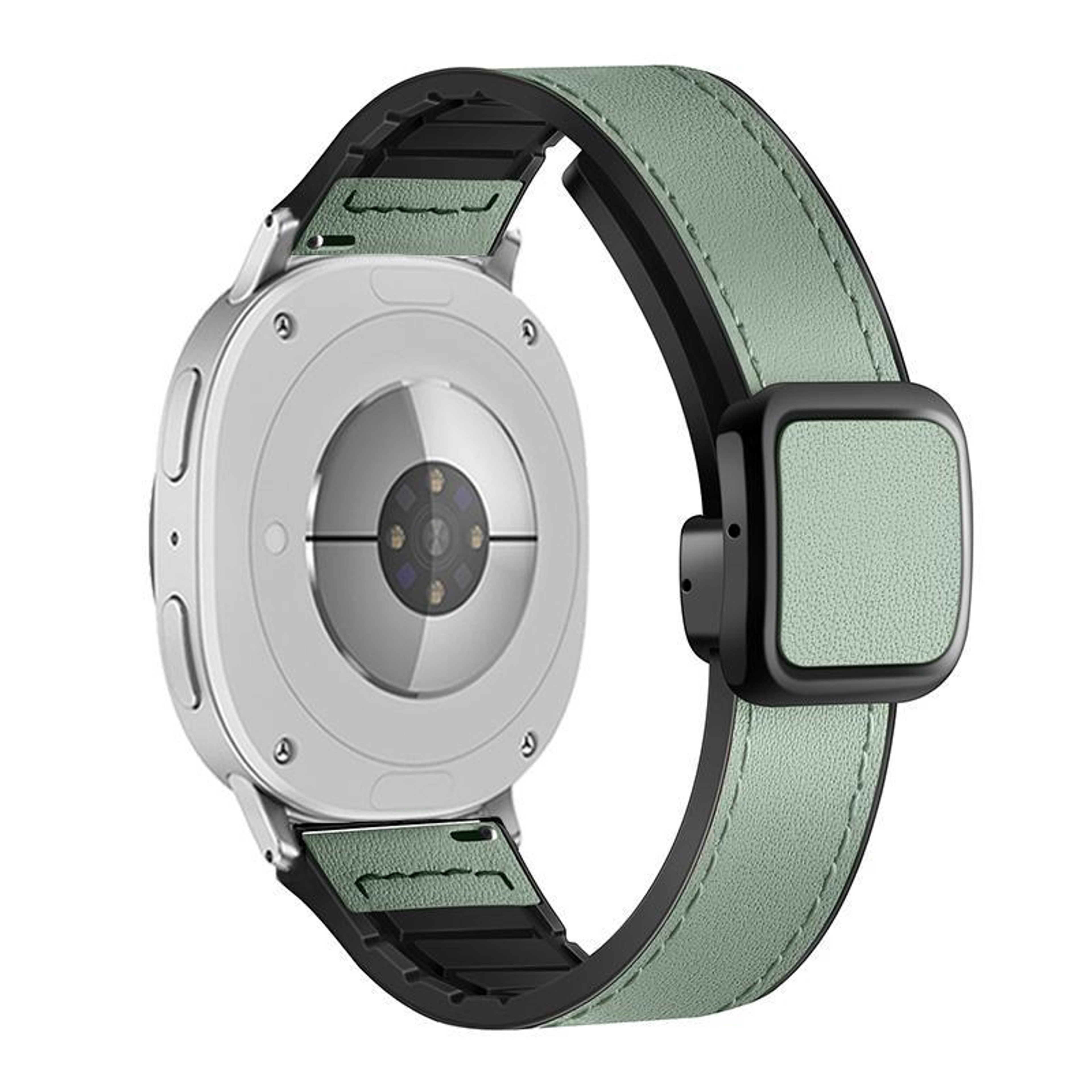 Samsung Galaxy Watch8 Classic Magnetic Leather Silicone Watch Band Adjustable Replacement Strap – view 11