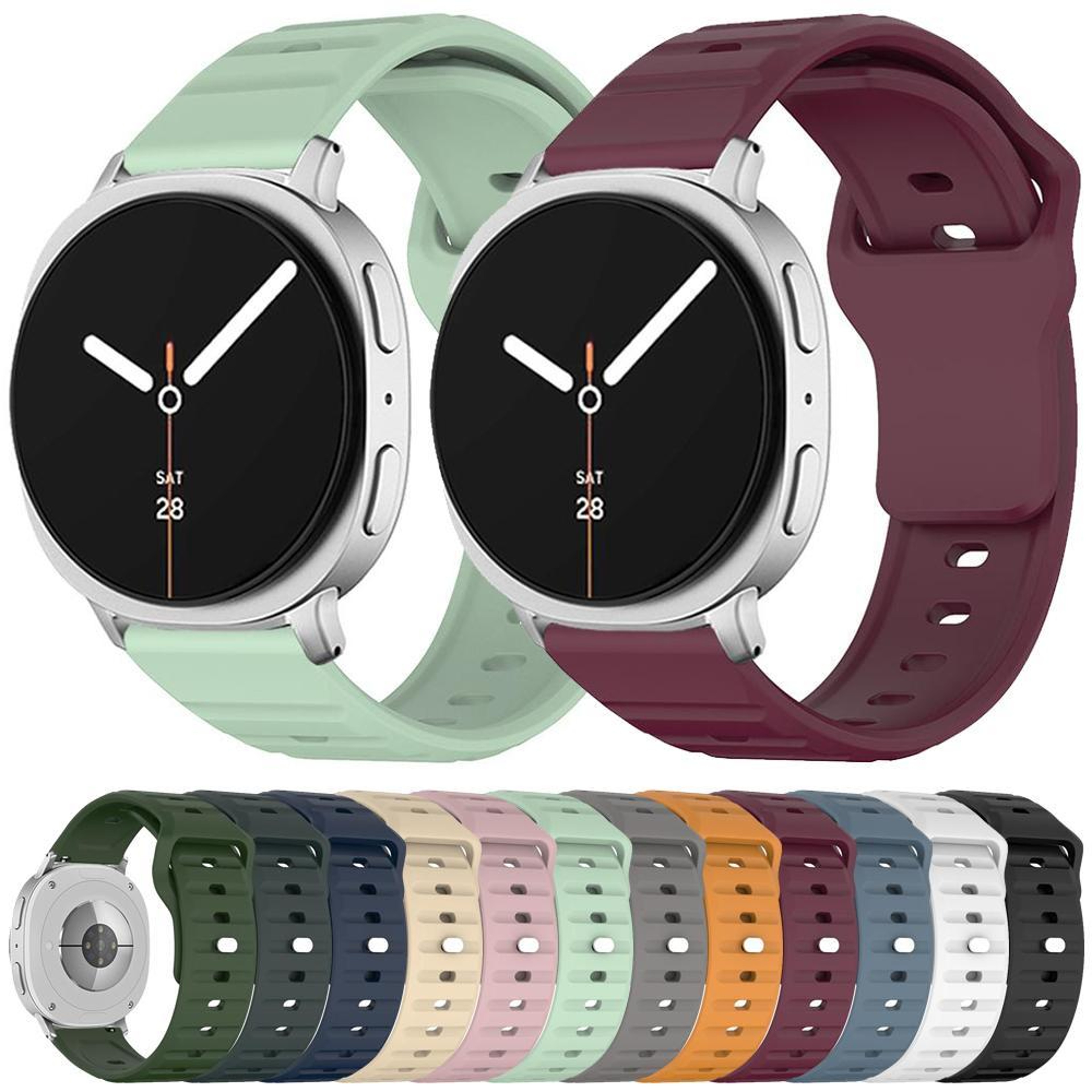 Samsung Galaxy Watch8 Classic Silicone Watch Band Wave Texture Adjustable Sport Strap – view 4
