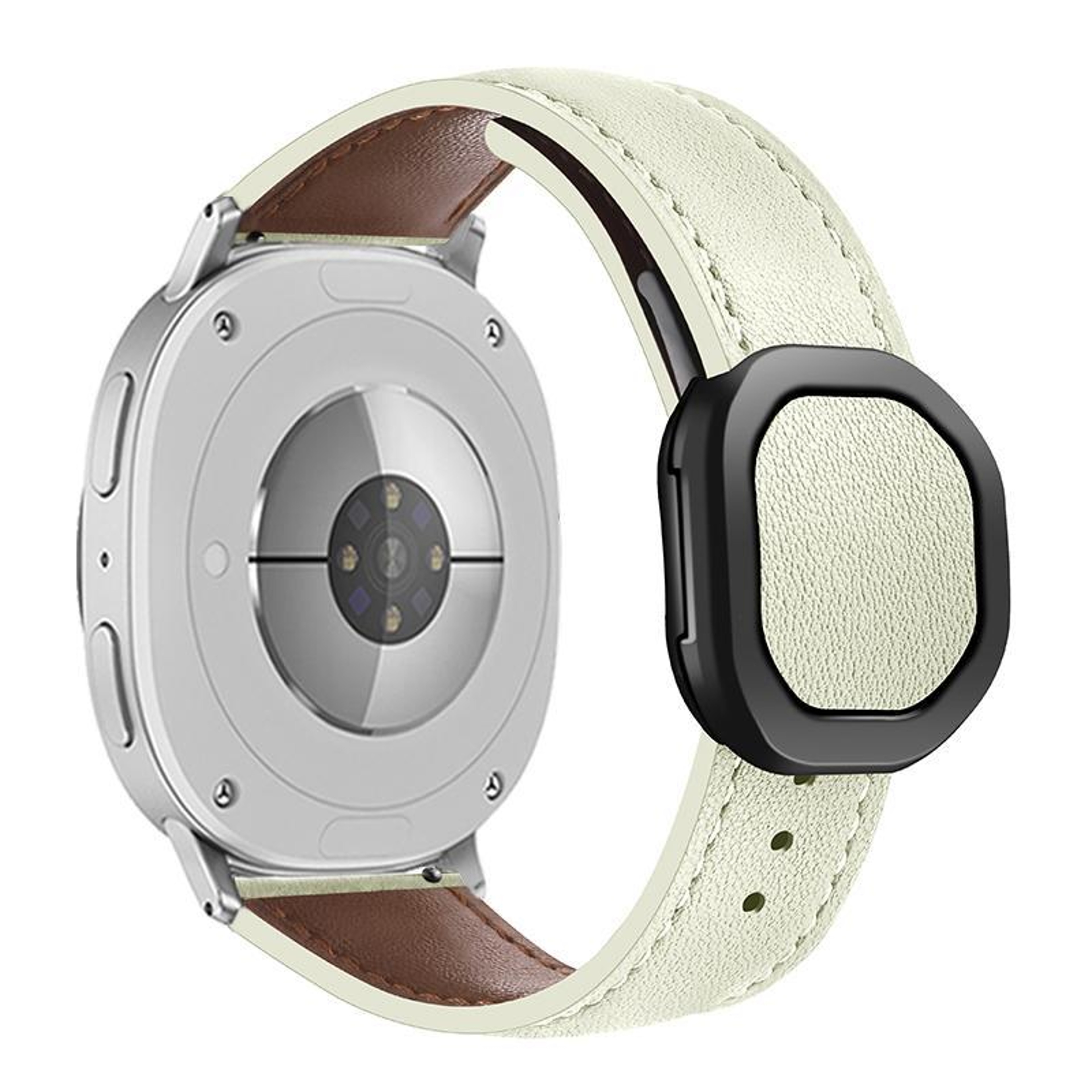Samsung Galaxy Watch8 Classic Leather Watch Band With Magnetic Fold Buckle Adjustable Replacement S 5