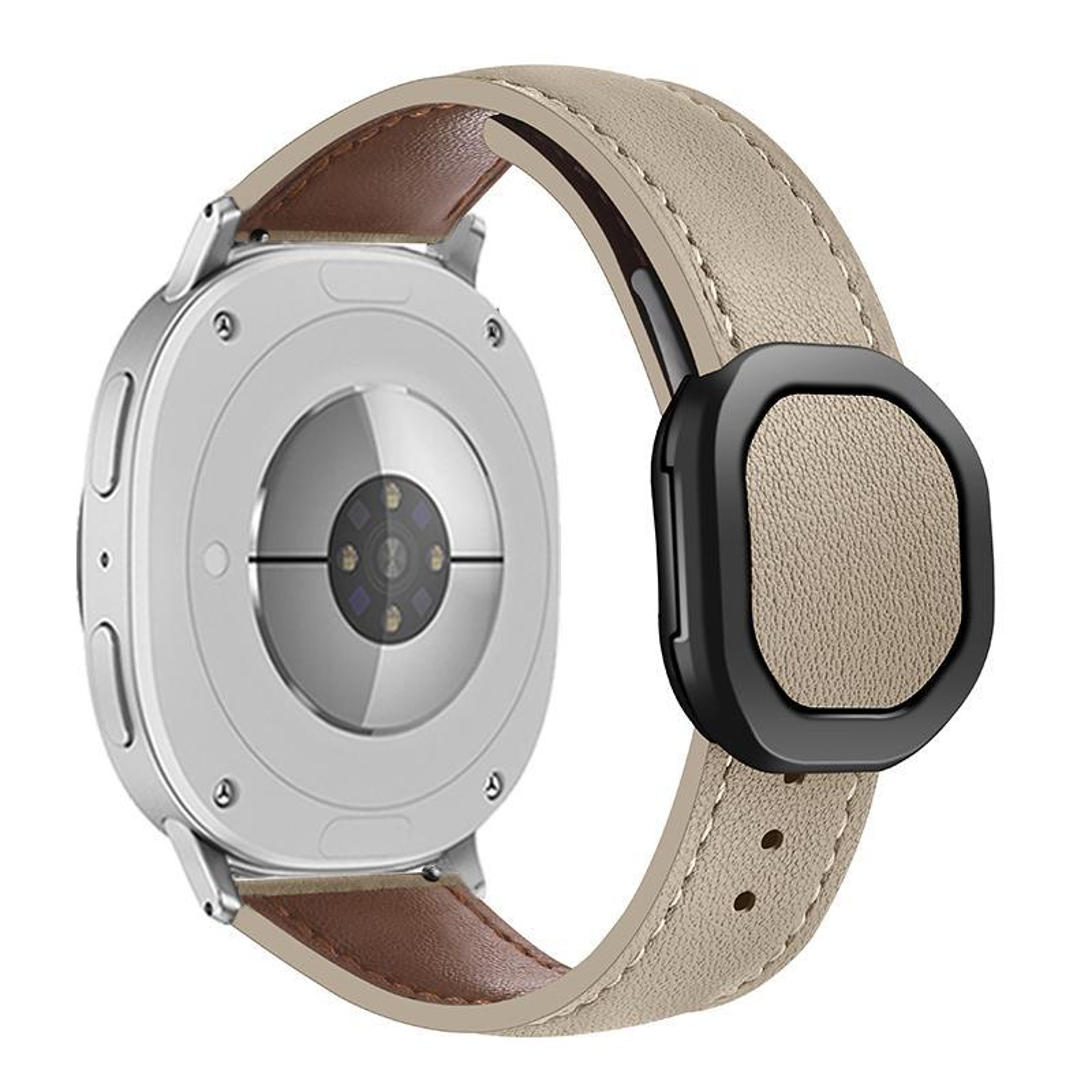 Samsung Galaxy Watch8 Classic Leather Watch Band With Magnetic Fold Buckle Adjustable Replacement S 1