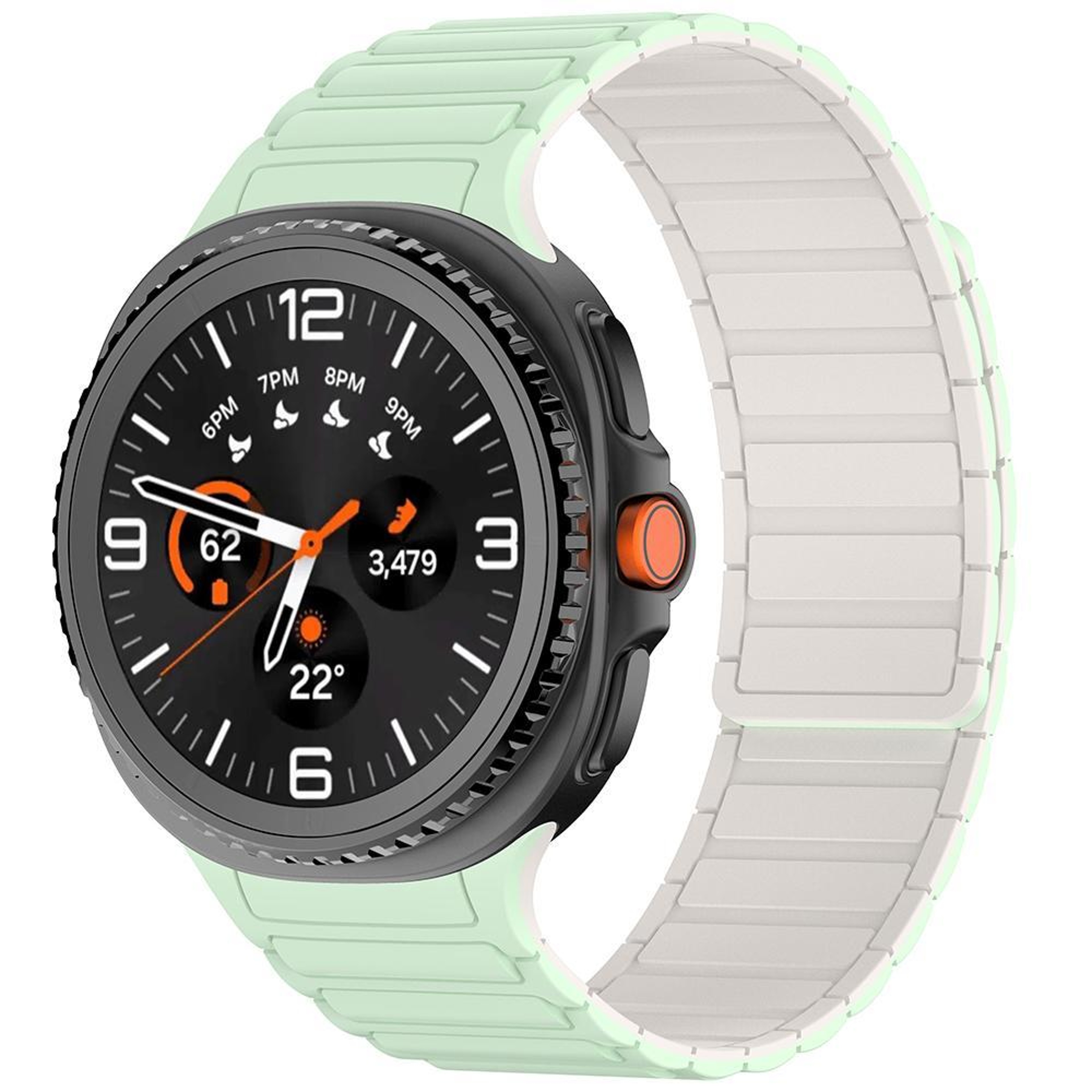 Samsung Galaxy Watch8 Classic Magnetic Silicone Watch Band Adjustable Tri Bead Sport Strap – view 12