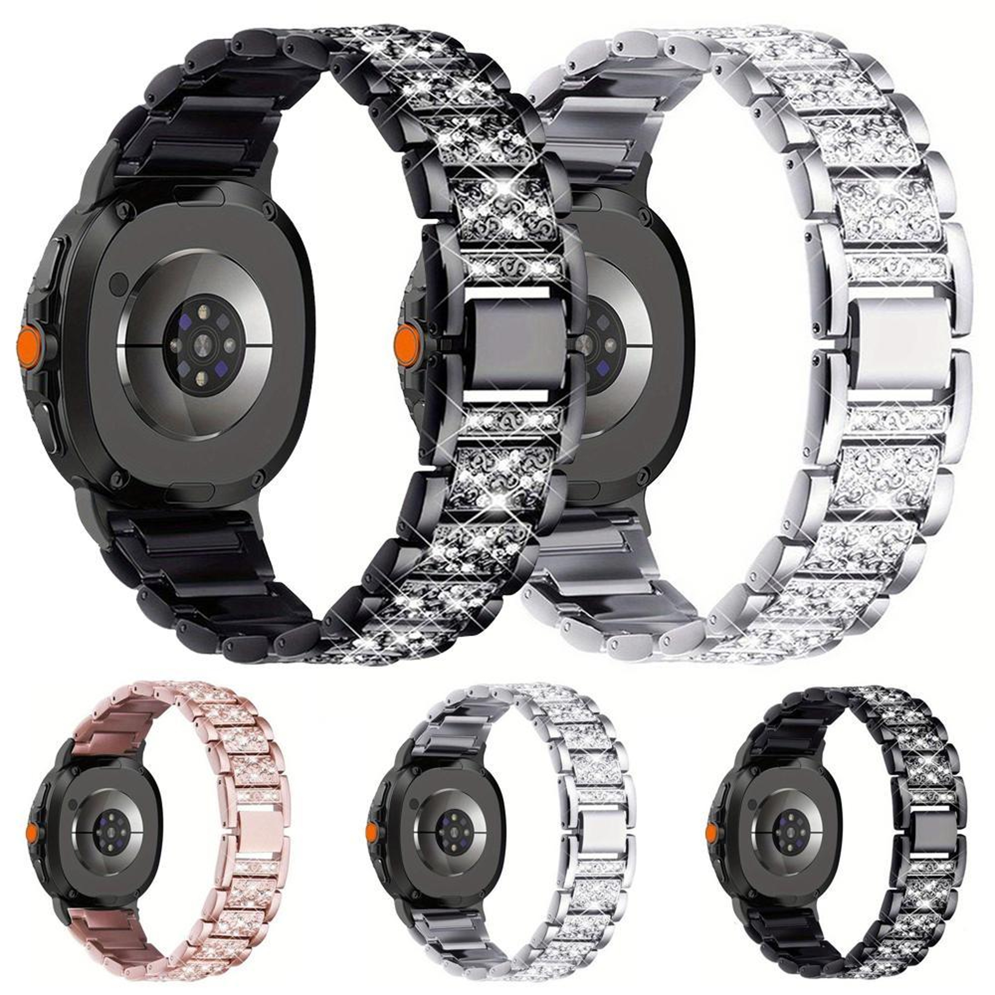 Samsung Galaxy Watch8 Classic Diamond Metal Watch Band Luxury Stainless Steel Watch Strap 2