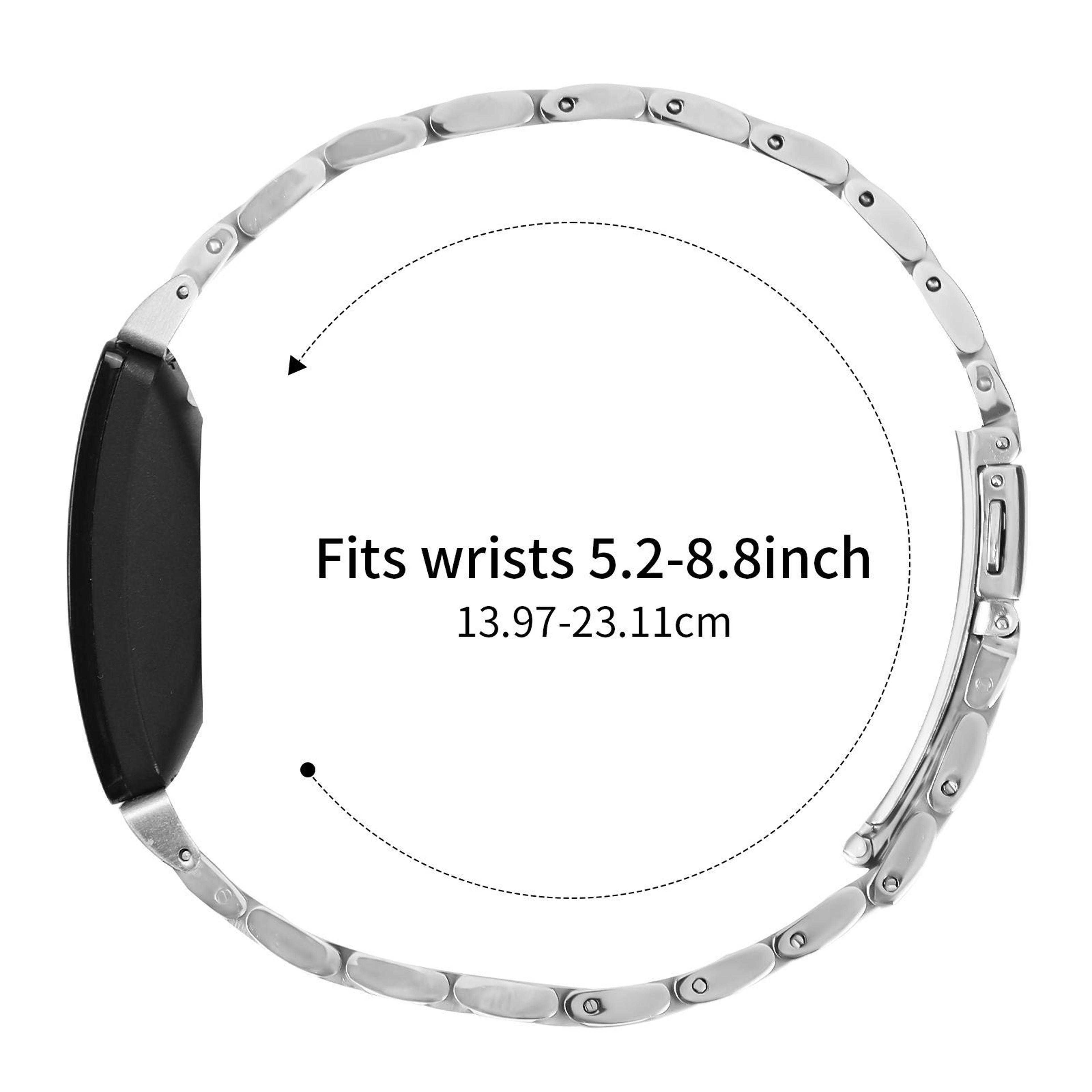 Fitbit Inspire 2 Band Stainless Steel Five Bead Metal Watch Band For Fitbit Inspire 1 Inspire 2 5