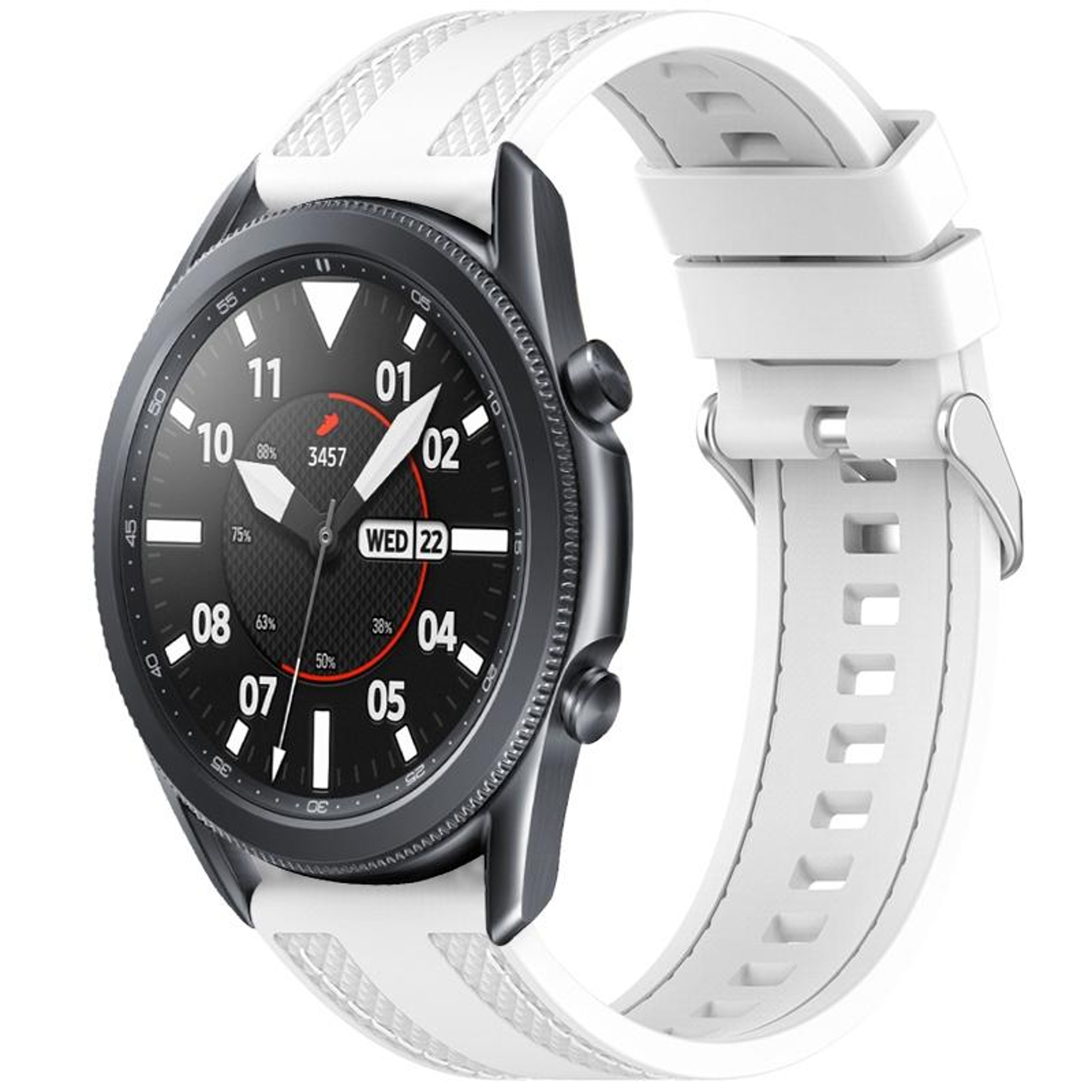 Samsung Galaxy Watch3 45mm Silicone Watch Band Quick Release Two Side Stitching Replacement Strap – view 3