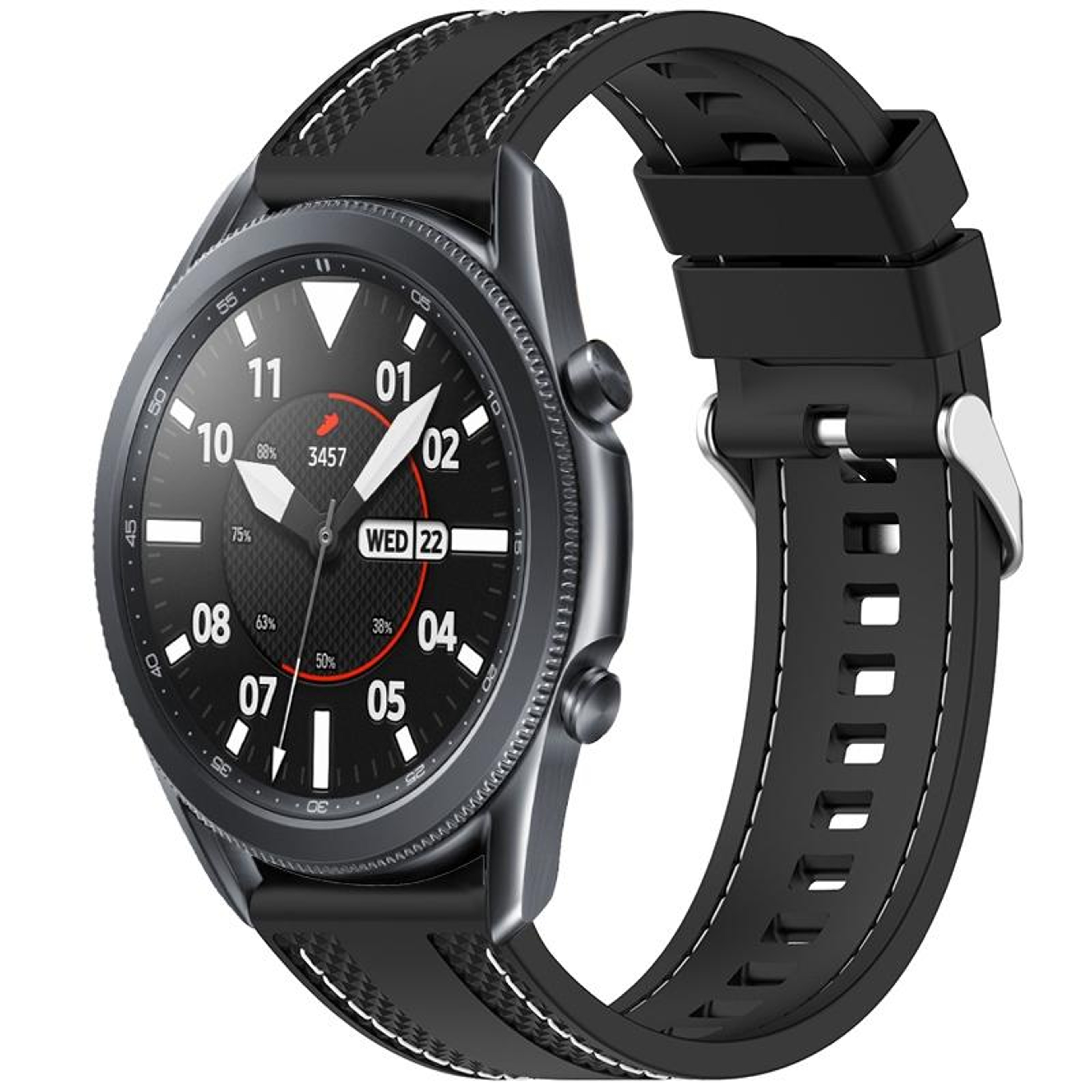 Samsung Galaxy Watch3 45mm Silicone Watch Band Quick Release Two Side Stitching Replacement Strap – view 9