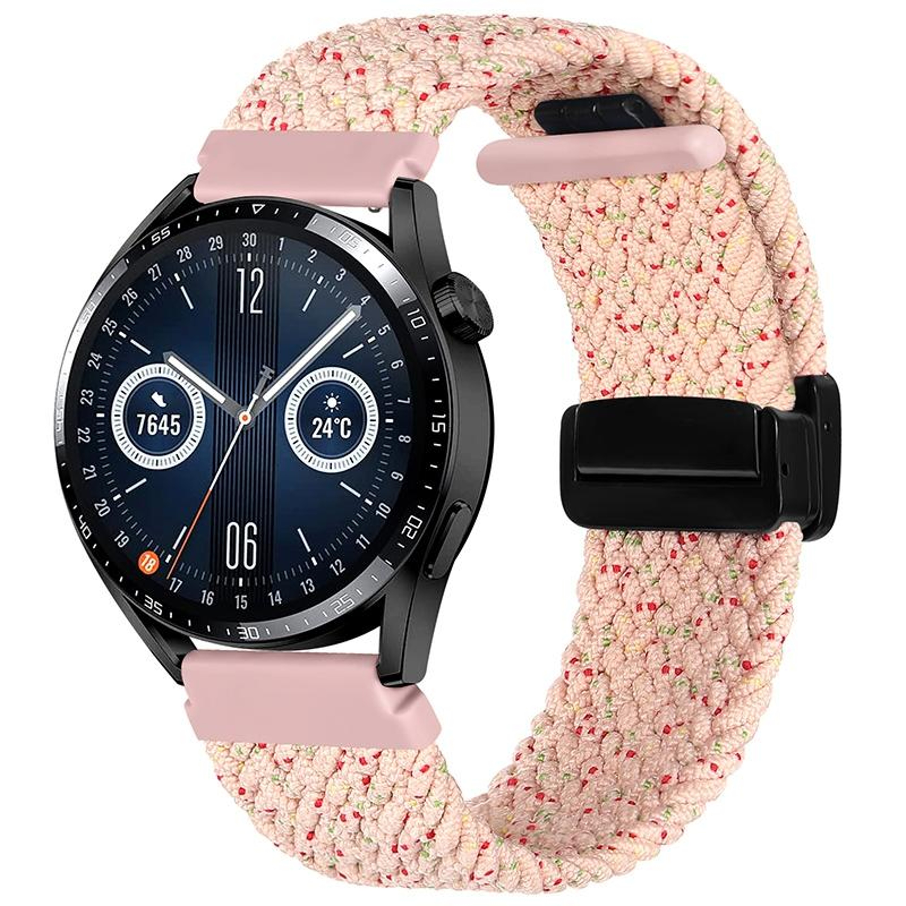 Garmin VivoMove Trend Luxe Style Woven Watch Band With Magnetic Clasp Nylon Replacement Strap 17