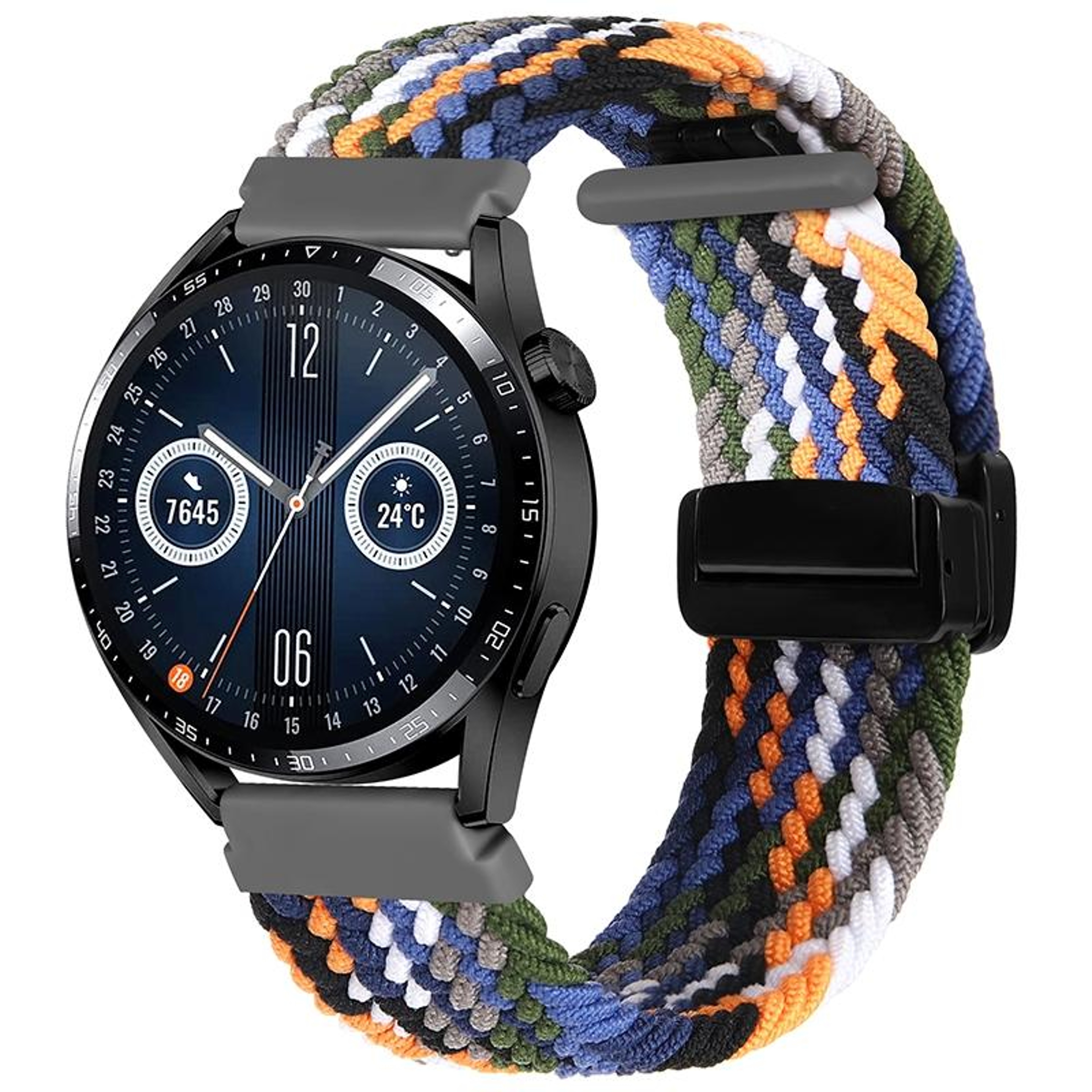Garmin VivoMove Trend Luxe Style Woven Watch Band With Magnetic Clasp Nylon Replacement Strap 16